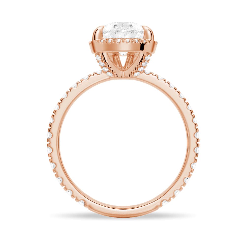 Half Eternity Pear Shaped Moissanite Halo Engagement Ring - Elegant Wedding Proposal Jewelry for Her | Perfect for Anniversaries, Valentine's Day & Special Occasions
