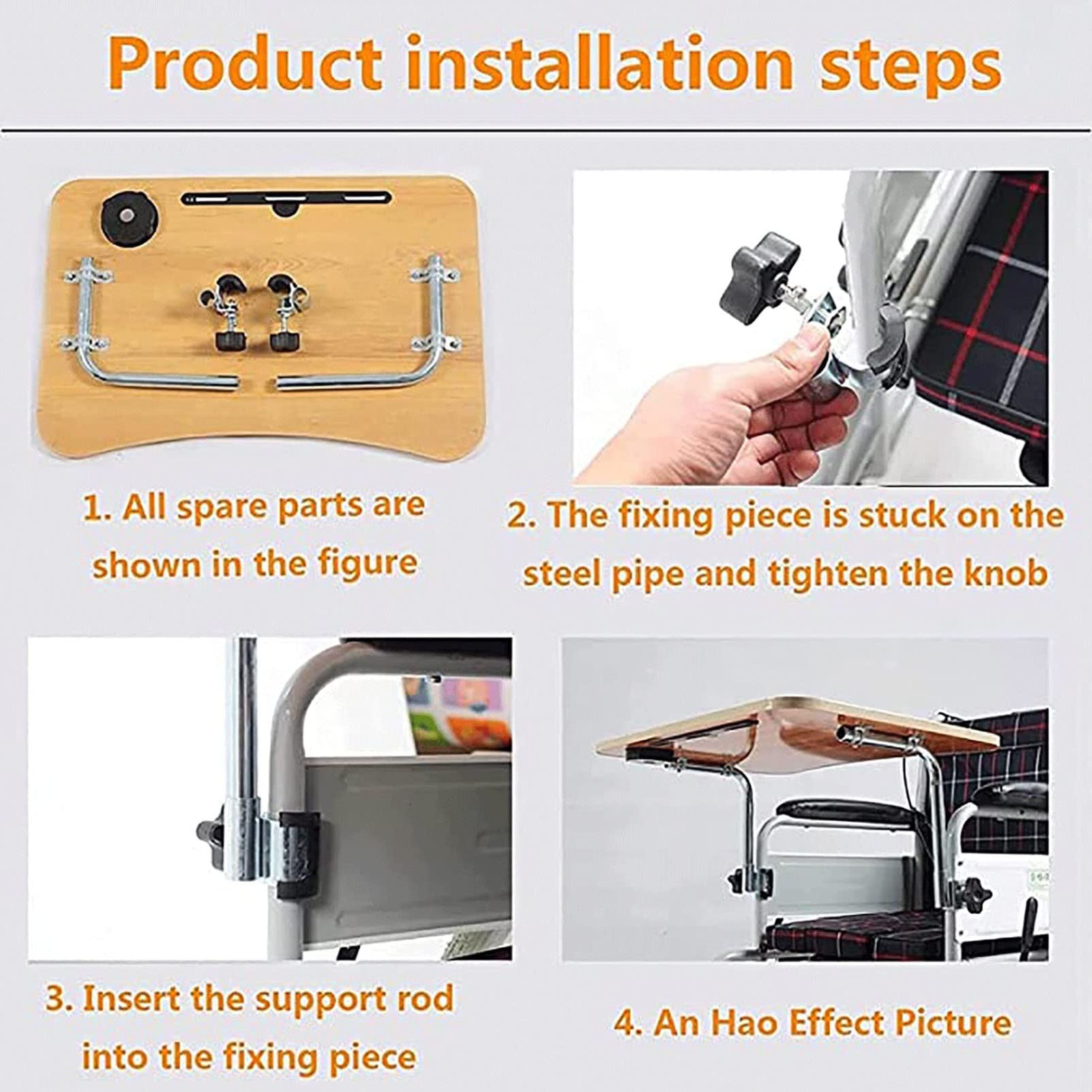 Portable Detachable Wooden Wheelchair Tray Table with Cup Holder & Phone Stand - Lightweight Dining Board for Eating, Reading, Working | Ideal for Wheelchair Users, Bed Rest, and Home Office Use