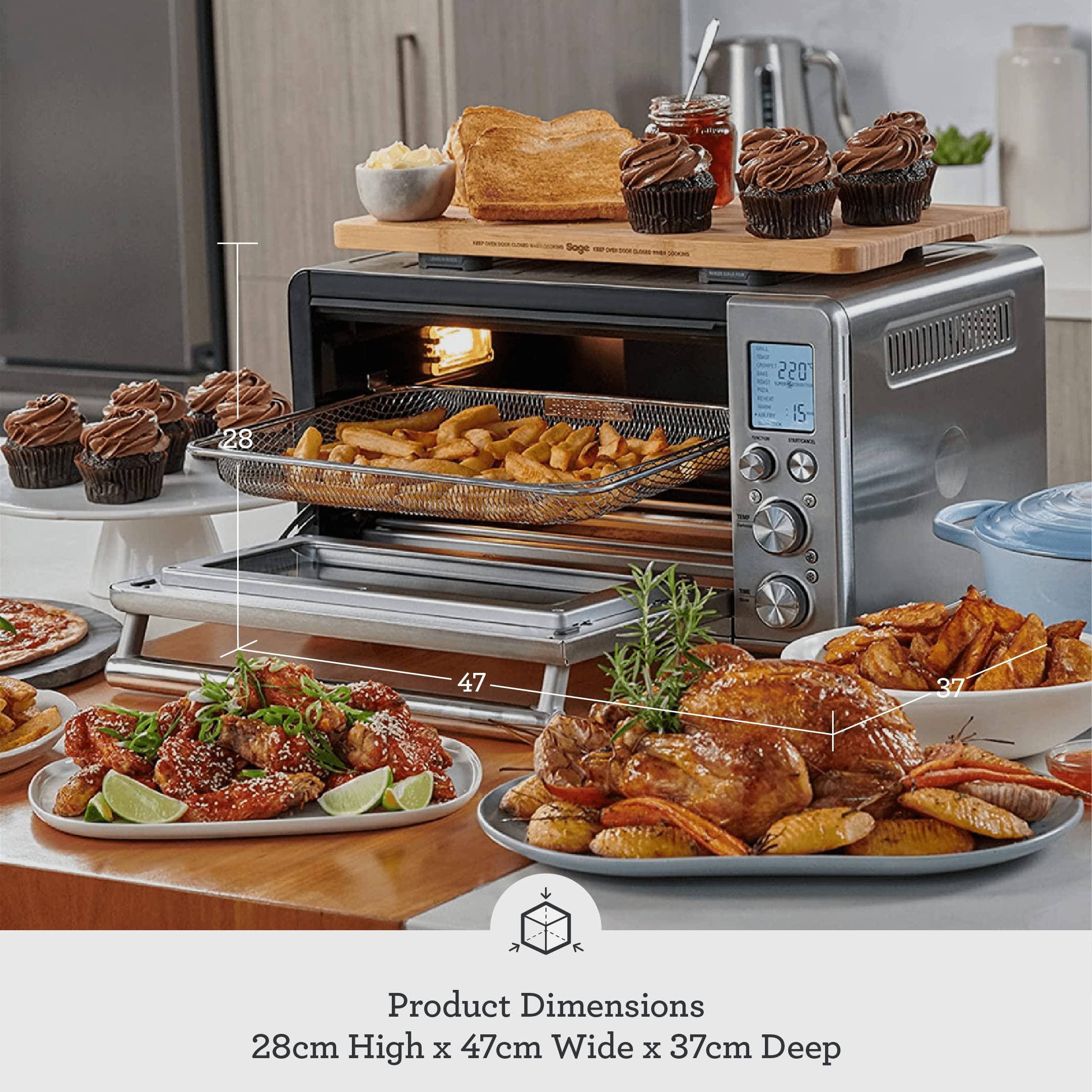 Sage Smart Oven Air Fryer Toaster Oven with Convection - 6-Slice Countertop Oven, SOV860BSS in Brushed Stainless Steel - Perfect for Baking, Roasting, Air Frying & Toasting in Small Kitchens