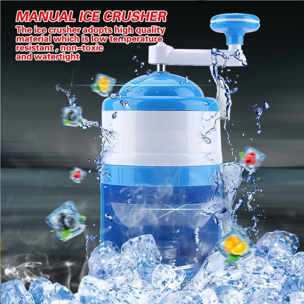 Portable Manual Ice Crusher Machine - Countertop Ice Shaver for Snow Cones, Slushies & Cocktails | Includes Free Ice Cube Trays | Perfect for Home Bars, Parties & Summer Treats