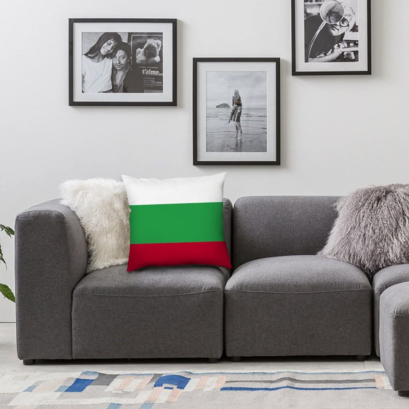 Bulgarian Flag 12x12 Inch Pillow Cover - Decorative Throw Pillow Case for Sofa, Bed, Chair & Car (Insert Not Included) | Perfect for Home Decor, Patriotic Displays & Gift Giving