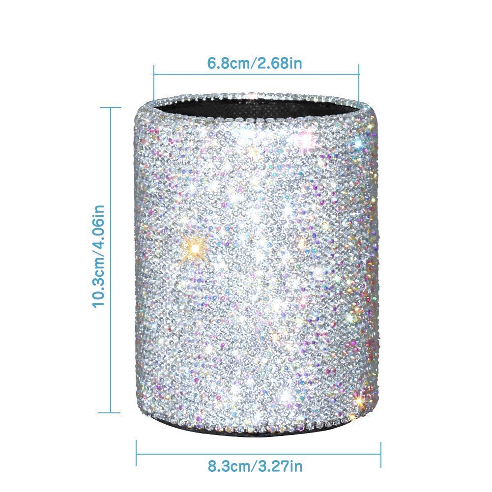 Crystal Pencil Holder & Makeup Organizer - Multi-Purpose Storage Box for Pens, Jewelry, Cosmetics | Perfect for Office, Vanity & Drawer Organization