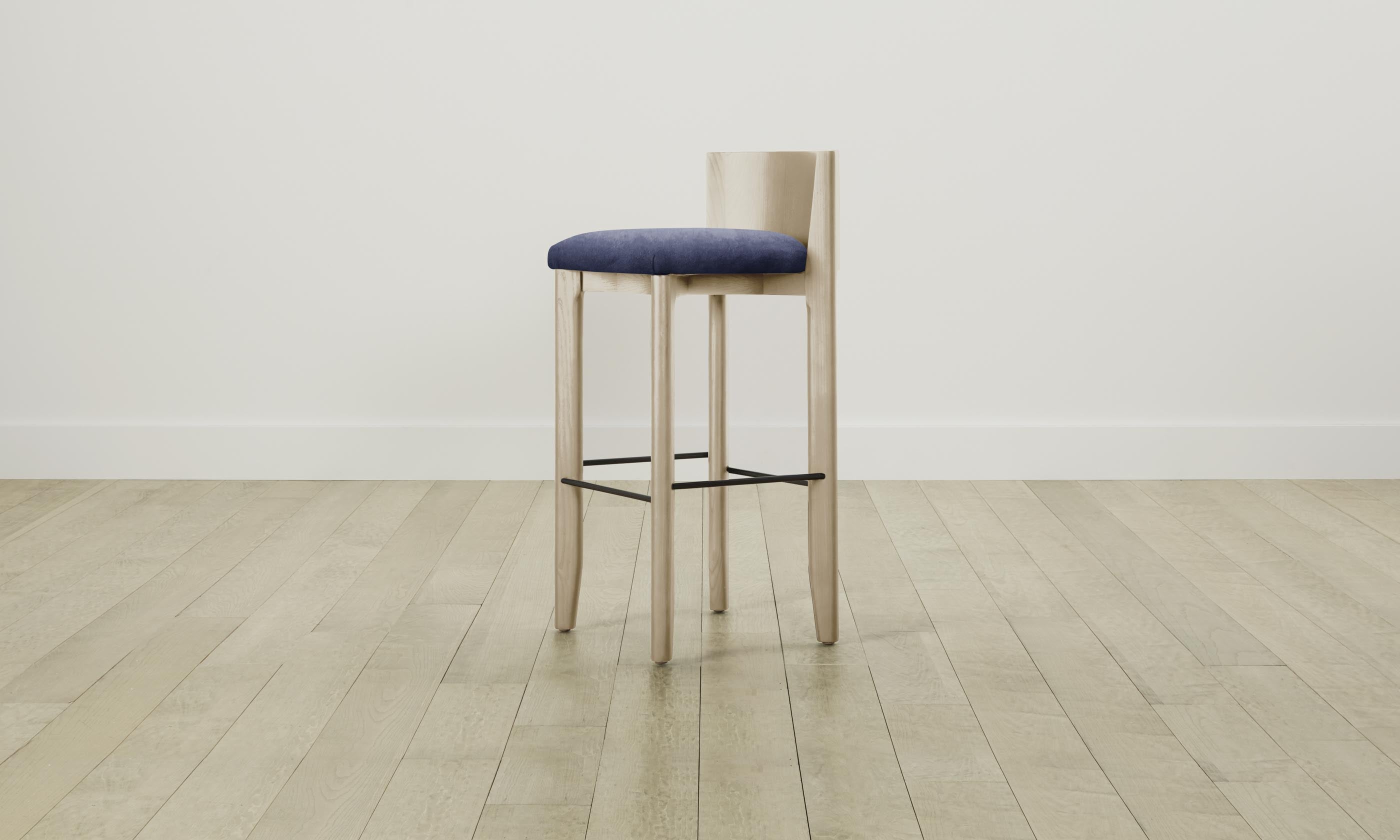 Premium Velvet Bar Stool - The Delancey Counter Stool in Midnight Blue for Kitchen Island, Home Bar & Modern Dining Room Decor
