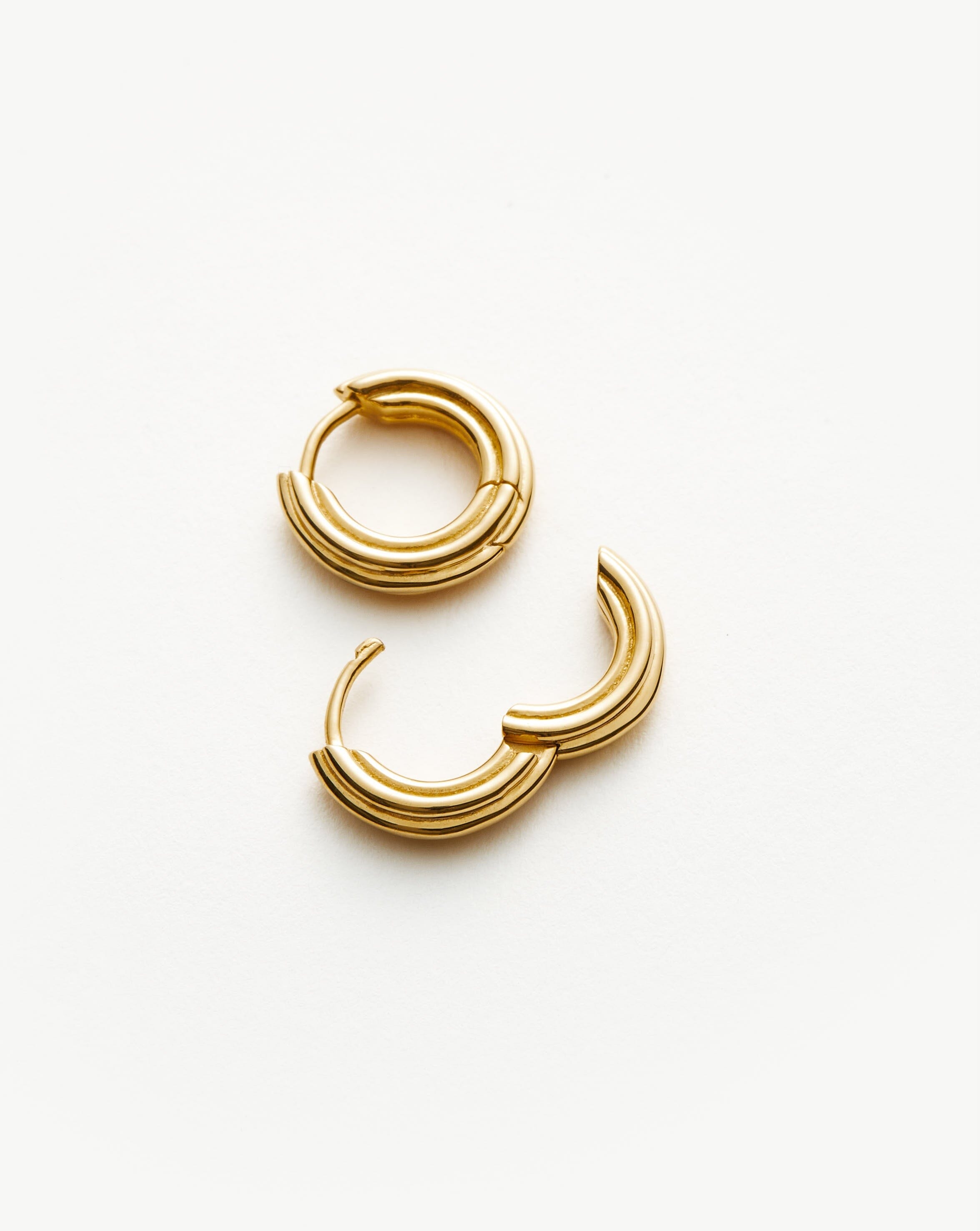 Ridge Mini Hoop Earrings - 18k Gold Plated Dainty Huggie Earrings for Women | Everyday Jewelry, Gift for Her, Wedding, Party & Office Wear