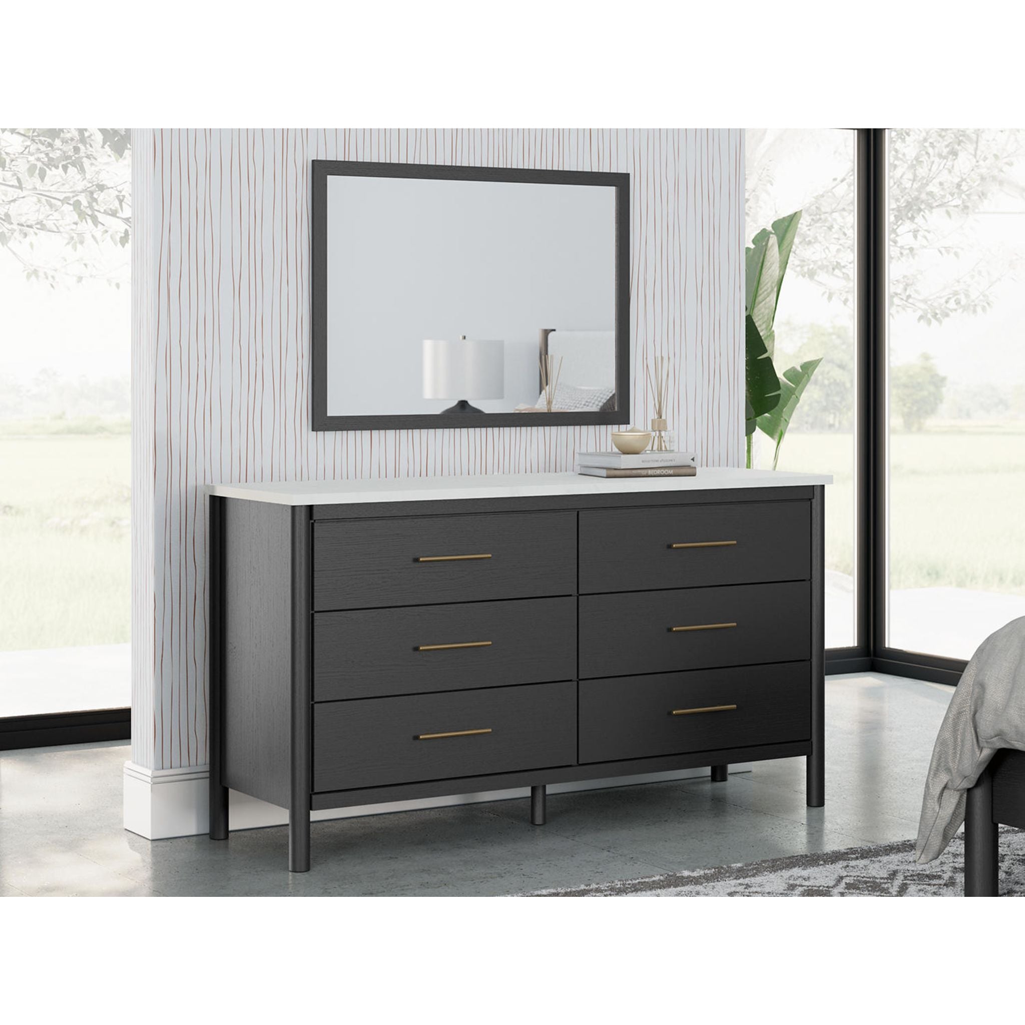 Cadmori 6-Piece Queen Size Platform Bedroom Set - Modern Wooden Bed Frame with Nightstands and Dresser - Perfect for Small Spaces & Apartment Living