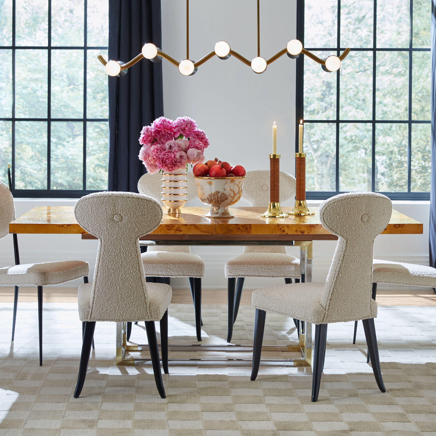 Modern Bond Dining Table - Solid Wood Kitchen Table for 6 - Perfect for Family Dinners & Entertaining Guests