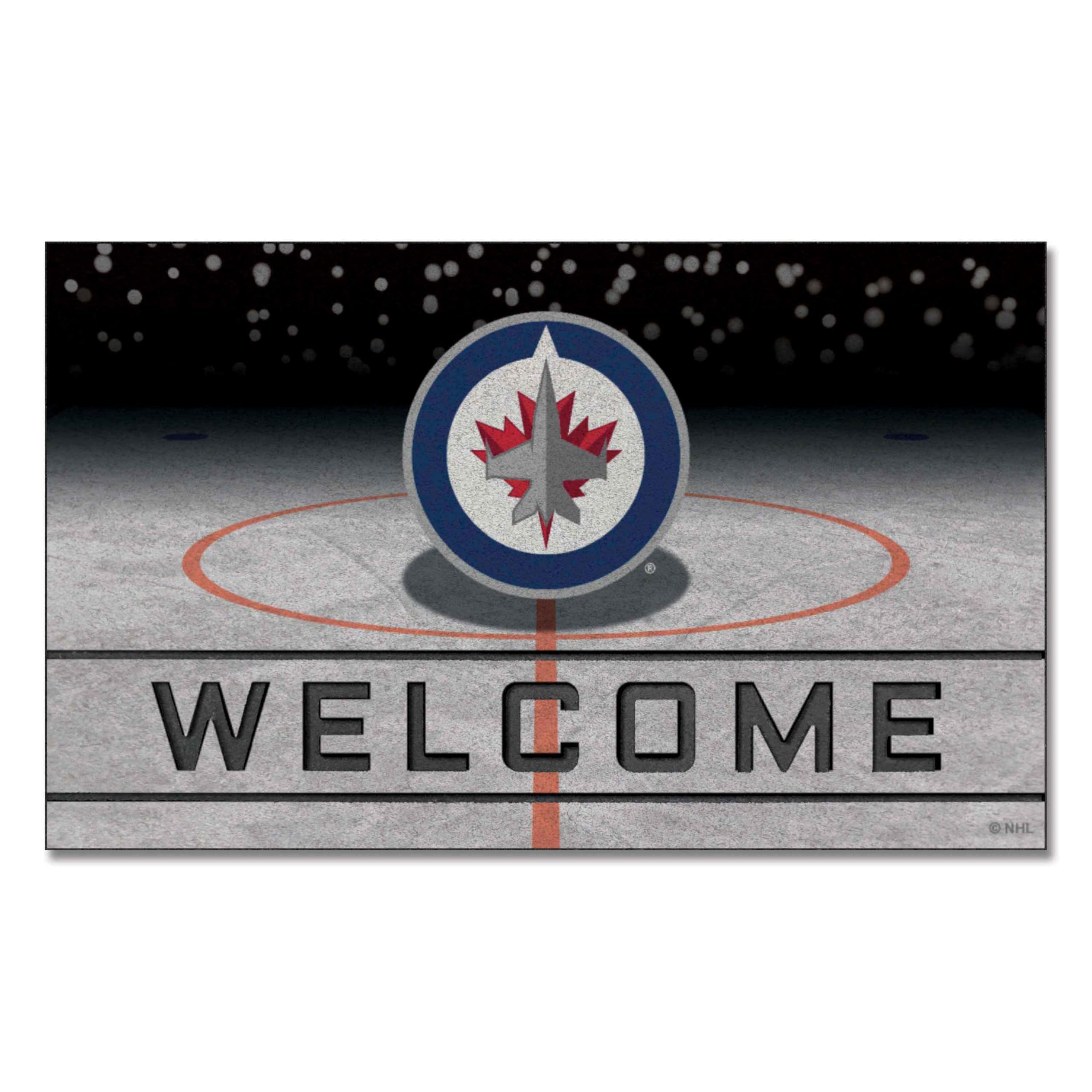 Fanmats 21291 Winnipeg Jets Team Color Crumb Rubber Door Mat - Non-Slip, Durable Indoor/Outdoor Welcome Mat for Home & Office (1 Pack) - Perfect for Entryway, Garage, and Patio Use