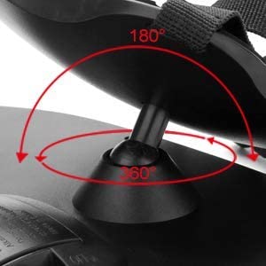 FITNATE LED Baby Car Mirror - 360° Adjustable Rear-Facing Infant Safety Mirror with Remote Control, 4 Sturdy Straps & 2 Sun Visors for Newborns | Backseat Monitoring Solution for Parents on the Go