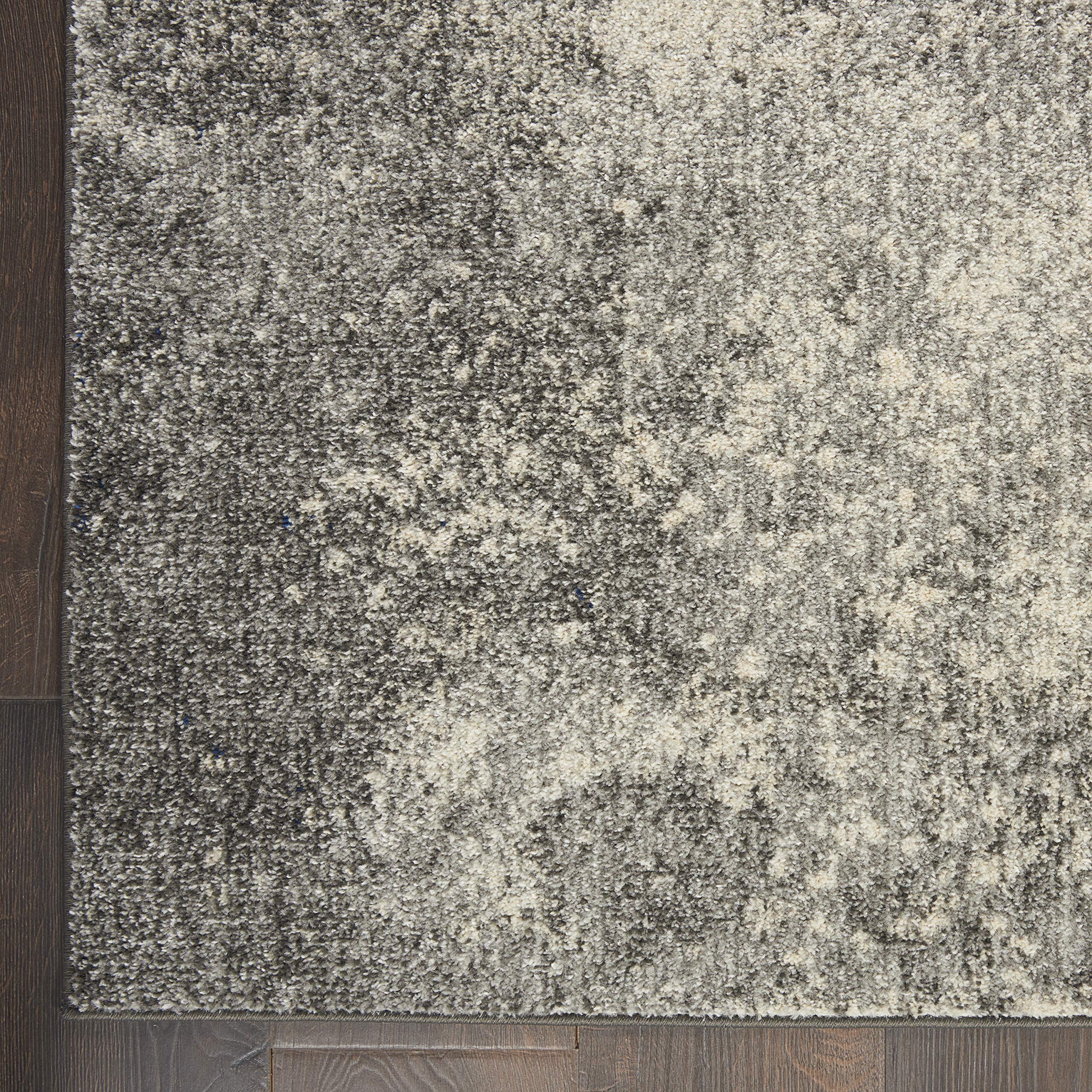 Nourison Passion Charcoal/Ivory 9' x 12' Area Rug - Modern Abstract Design, Easy Cleaning, Non-Shedding - Perfect for Bedroom, Living Room, Dining Room & Kitchen Decor (9x12)
