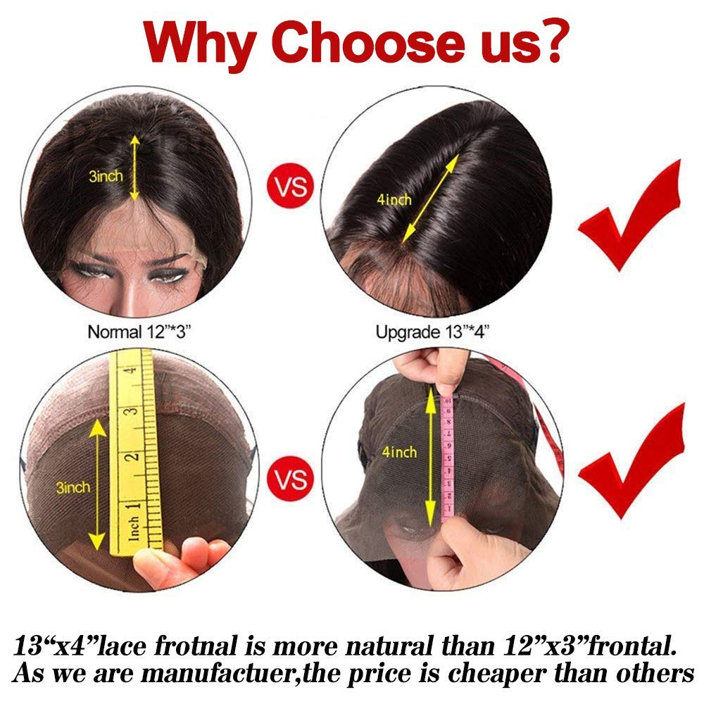 Glueless Deep Wave Lace Frontal Wig - 9A Brazilian Virgin Human Hair with Baby Hair | 18 Inch Water Wave Lace Front Wigs for Black Women | Perfect for Daily Wear, Special Occasions & Protective Styling