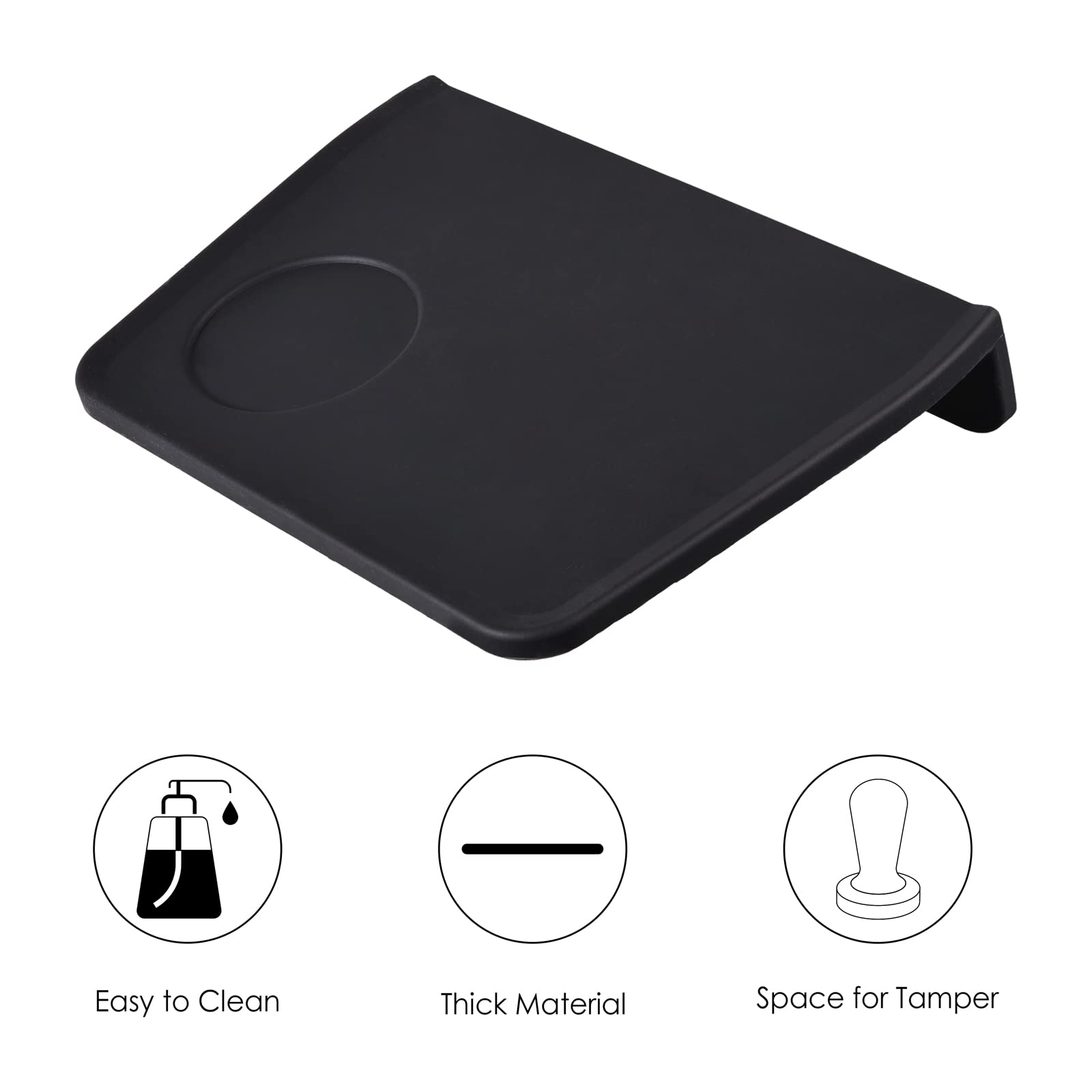 Premium SANTOW Silicone Espresso Tamping Mat with Tamper Holder - Non-Slip Coffee Bar Accessory for Home & Professional Baristas | Perfect for Espresso Machines, Coffee Shops & Kitchen Countertops