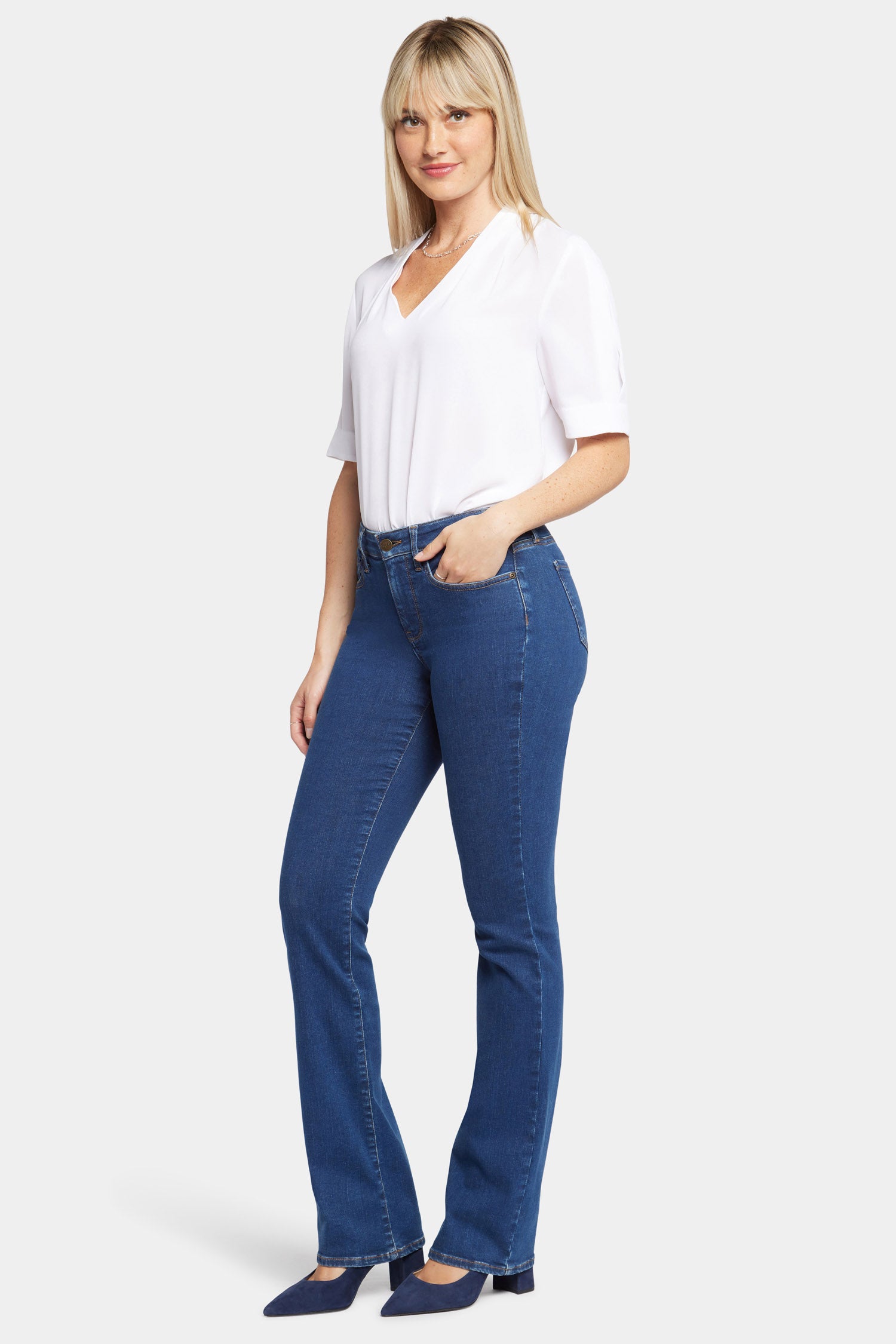 Barbara Bootcut Jeans for Women - Petite Fit Stretch Denim Pants - Comfortable & Flattering Quinn Style - Perfect for Casual Wear & Office Outfits