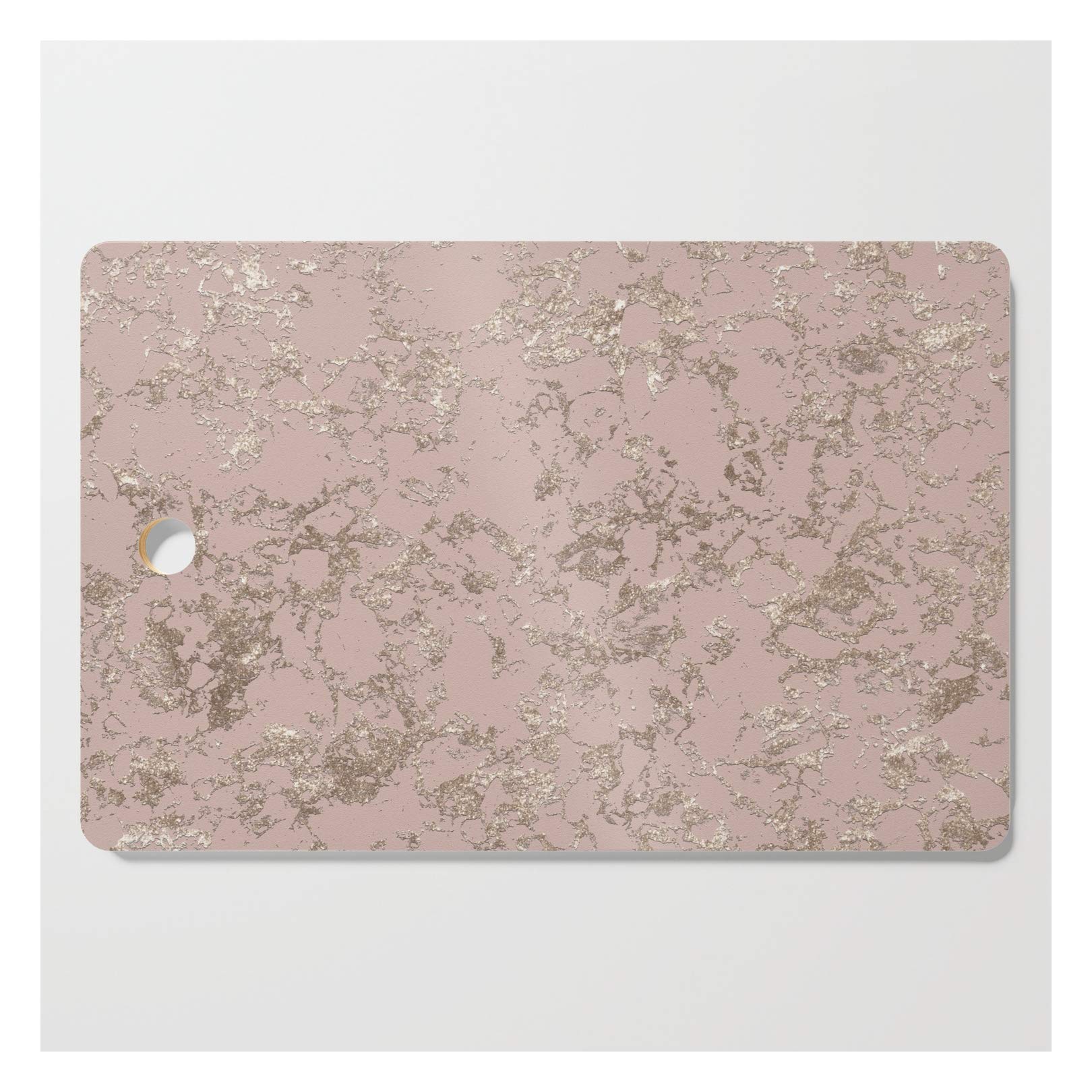 Rose Gold Marble Cutting Board - Elegant Blush Pink Rectangle Kitchen Chopping Board for Serving, Entertaining & Food Prep