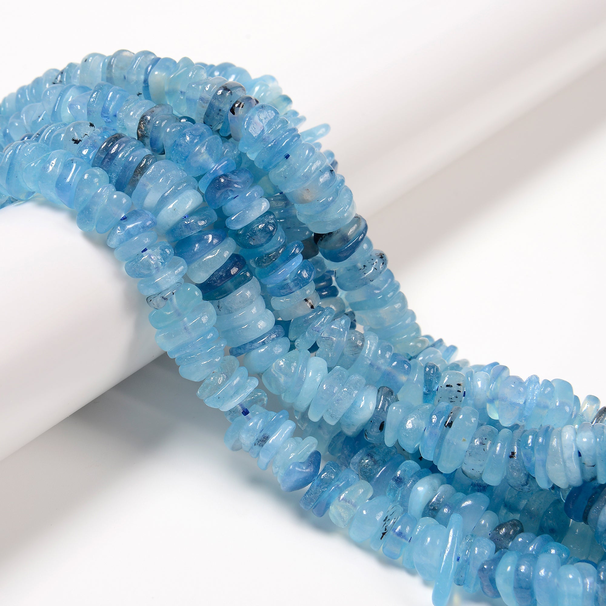 10-12mm Dark Blue Aquamarine Pebble Nugget Beads with Center Drill - 15.5'' Strand for Jewelry Making, DIY Crafts & Bracelet Design