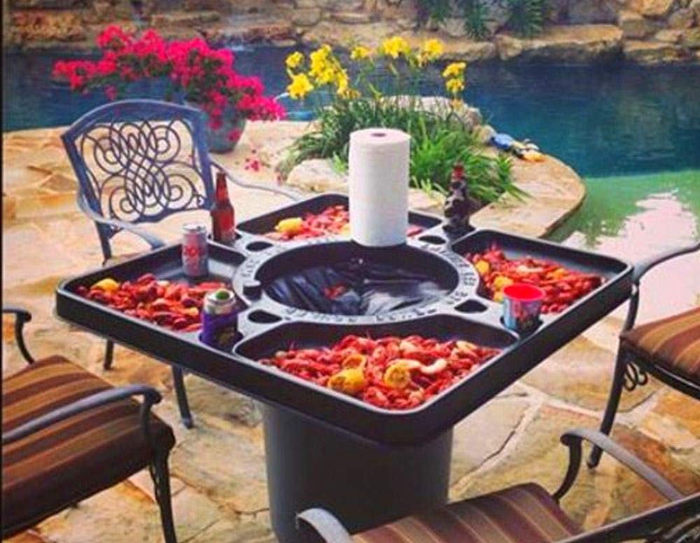 BayTec Crawfish Table - Durable Plastic Barrel Table Top for Outdoor BBQs, Seafood Boils, and Picnics | Perfect for Backyard Parties, Camping, and Tailgating