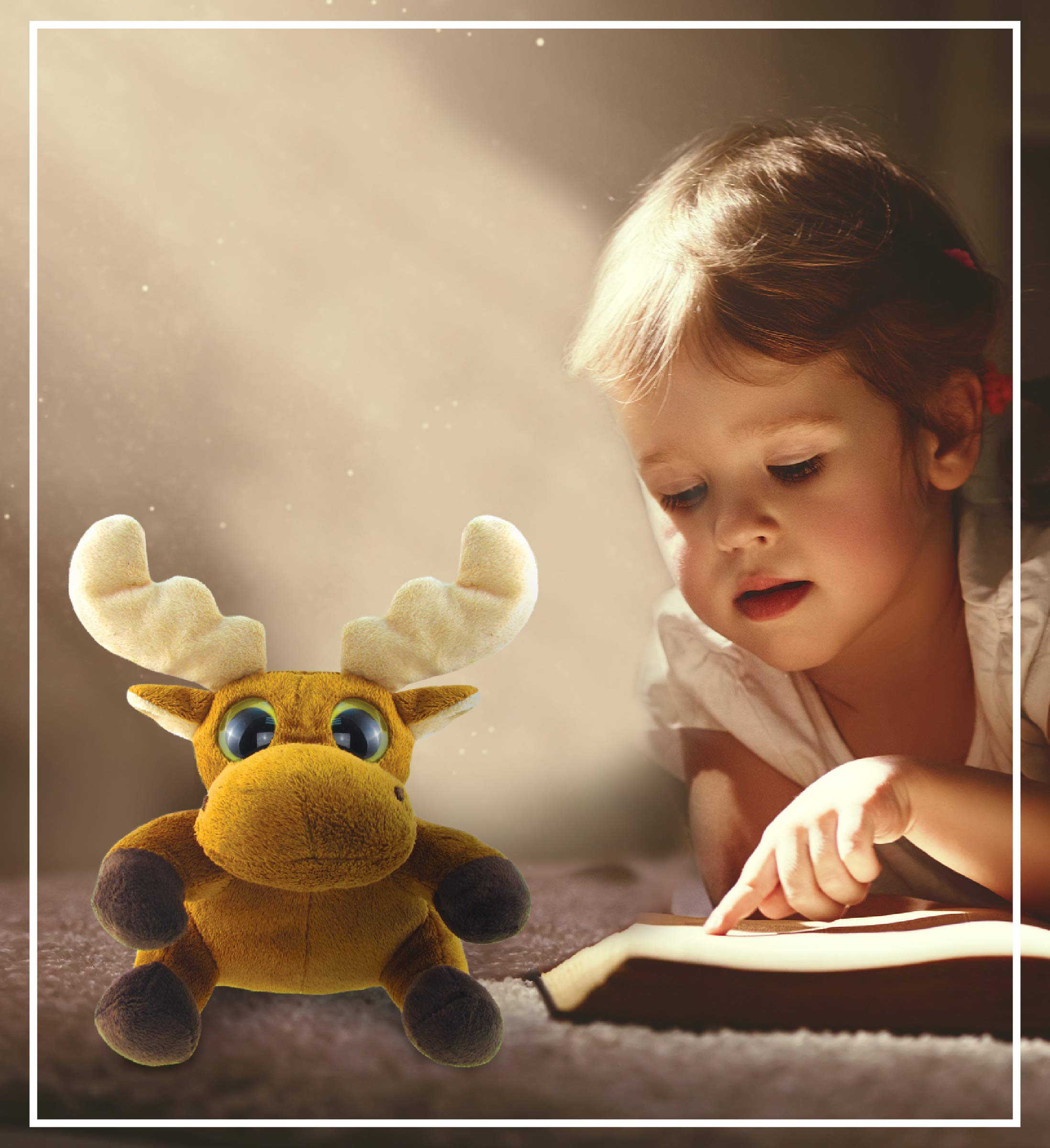 DolliBu Plush Big Eye Moose Stuffed Animal - 6