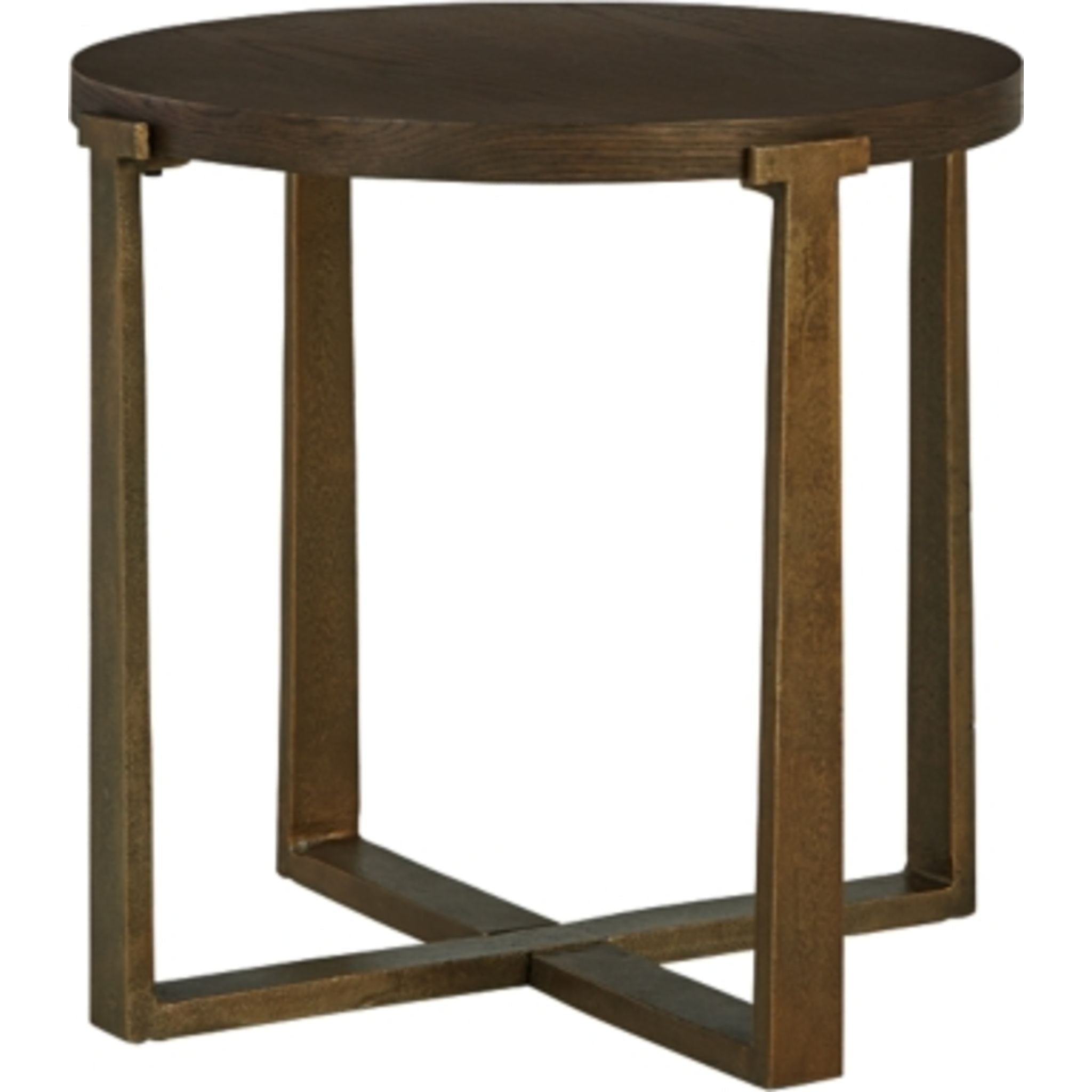 Balintmore End Table - Brown & Gold Finish Accent Table for Living Room, Bedroom, or Office - Small Side Table with Stylish Design for Home Decor