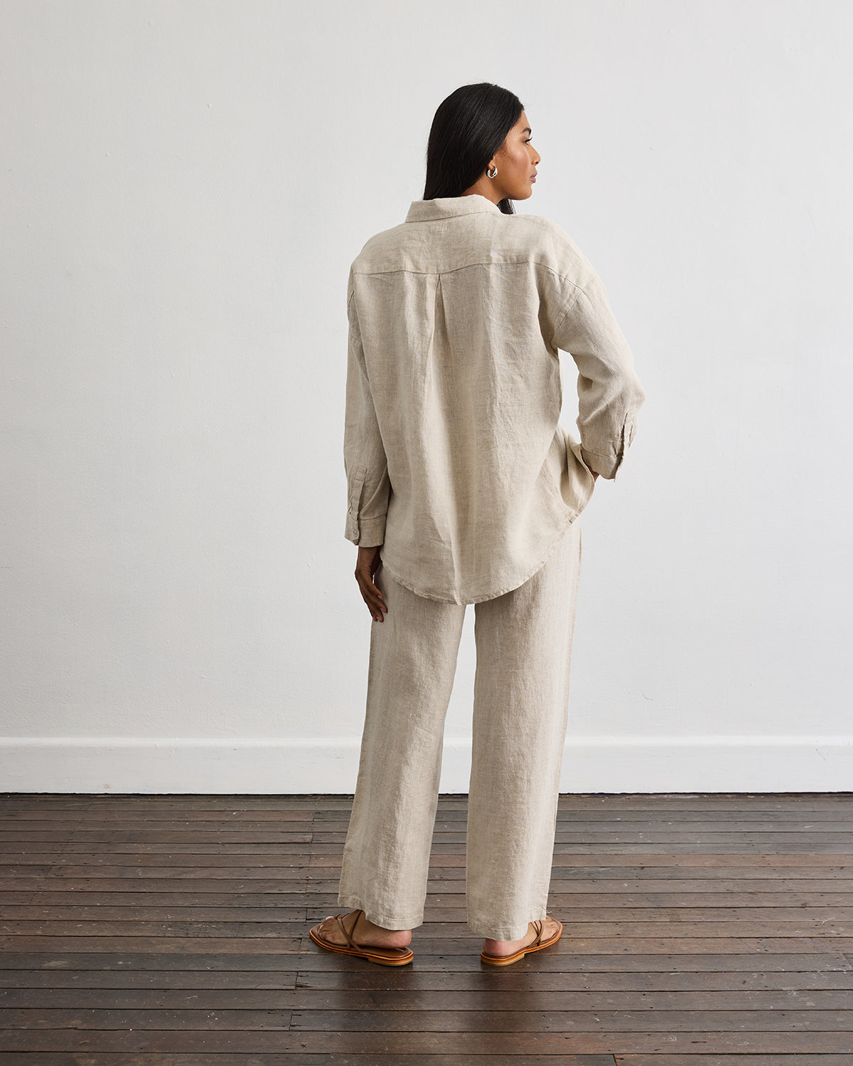 Oatmeal Long Sleeve Lounge Shirt for Men & Women - Soft Comfortable Casual Wear for Home, Office & Travel