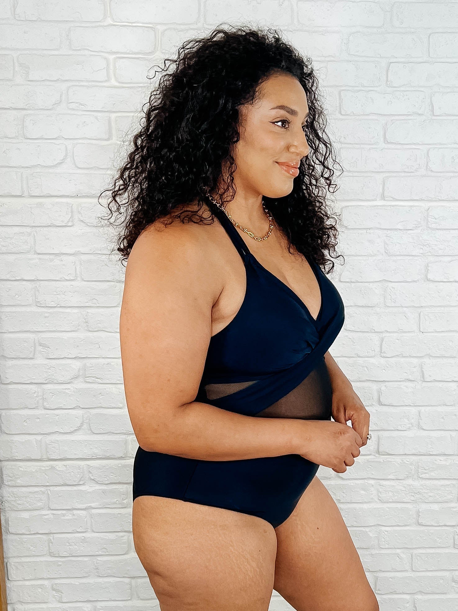 Palma Mesh Detail Halter Swimsuit - Sexy One Piece Bathing Suit for Women | Perfect for Beach Vacations, Pool Parties & Summer Getaways