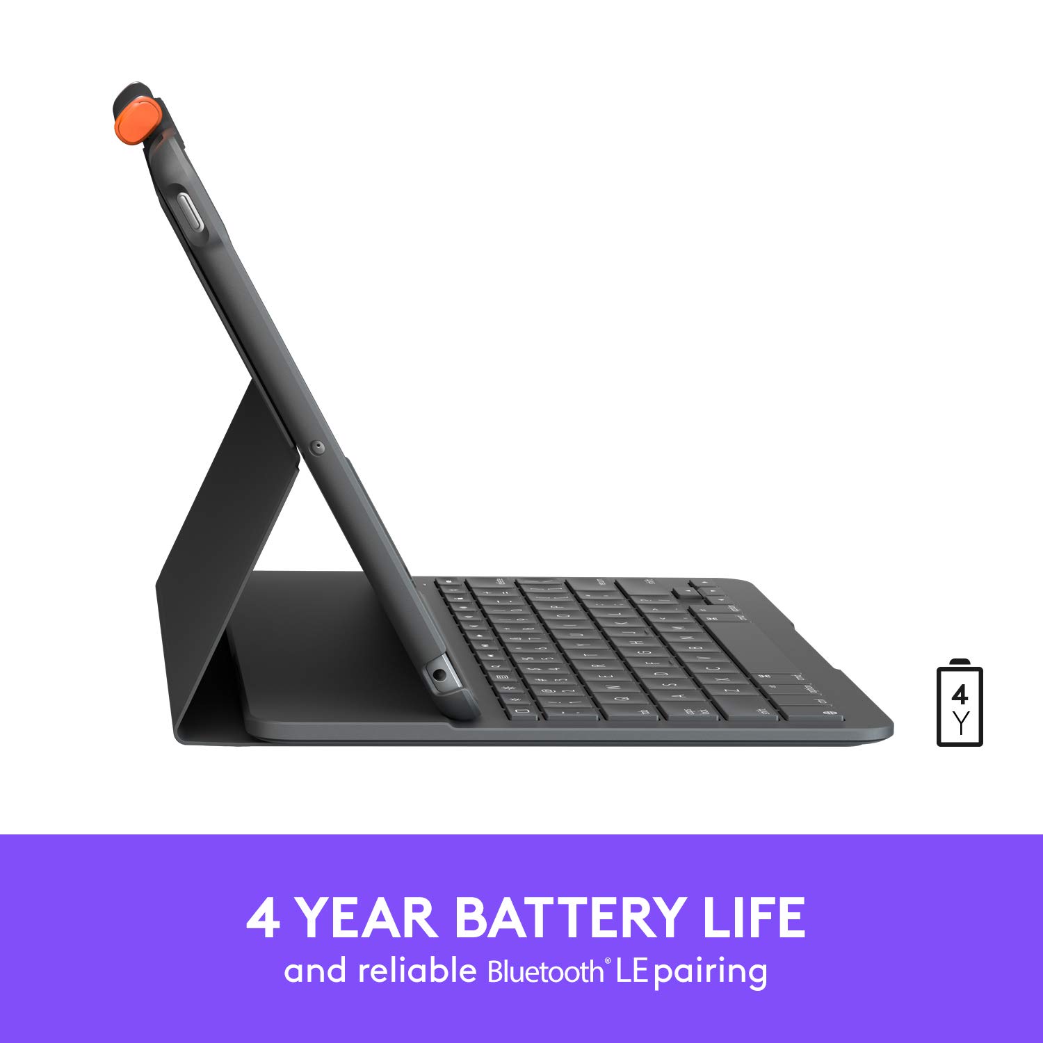 Logitech Slim Folio Wireless Keyboard Case for iPad 7th/8th/9th Gen - Graphite | Protective Cover with Backlit Keys | Perfect for Work, Study & Travel