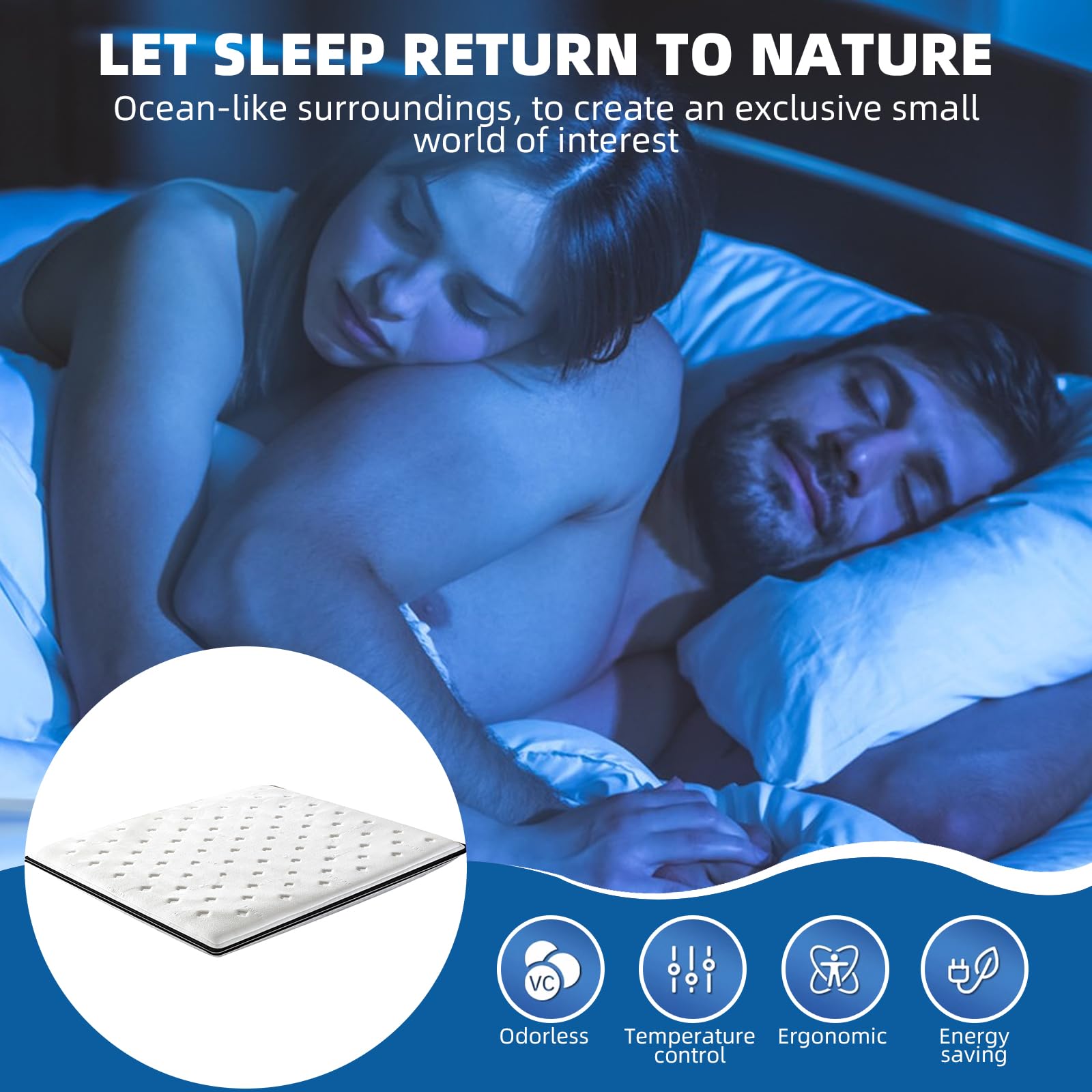 Premium PVC Softside Free Flow Full Water Bed Mattress with Smart Thermostat - King Size Waterbed with Fill & Drain Kit, Foldable Design for Adults & Elderly - Perfect for Home, Guest Room, and Therapeutic Use