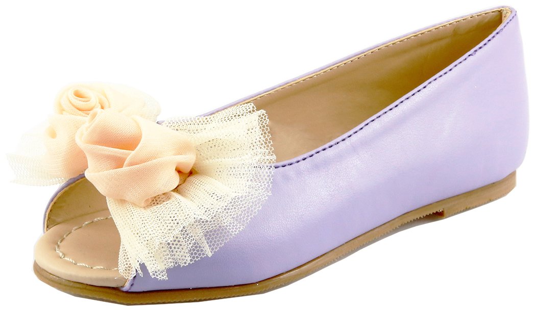 The Doll Maker Women's White Peep Toe Ballet Flats - Comfortable Casual Shoes for Work, Date Night & Everyday Wear
