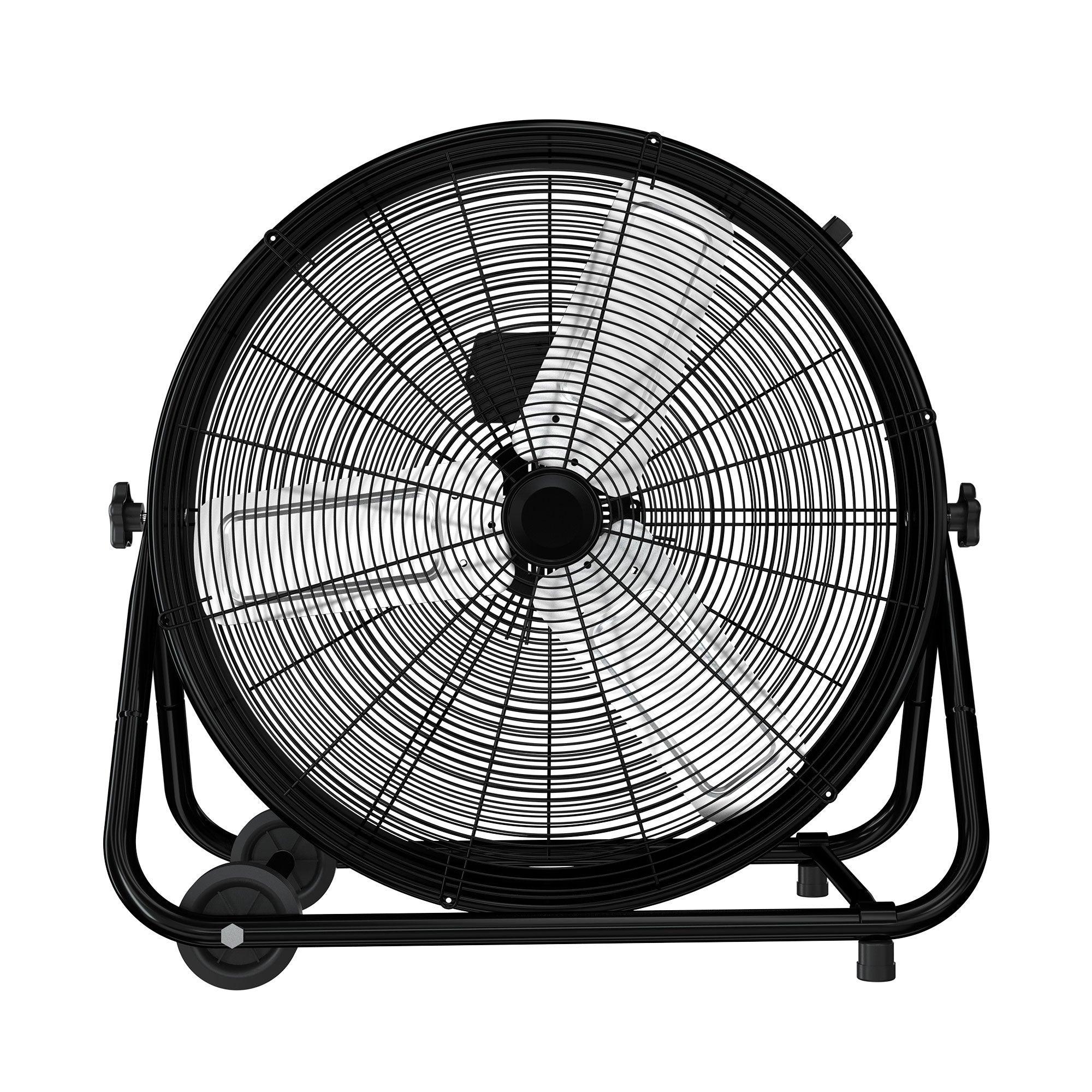 27.5 Inch 3-Speed High Velocity Industrial Drum Fan with Wheels - Powerful Cooling for Warehouses, Garages, Patios & Outdoor Events (Indoor/Outdoor Use)