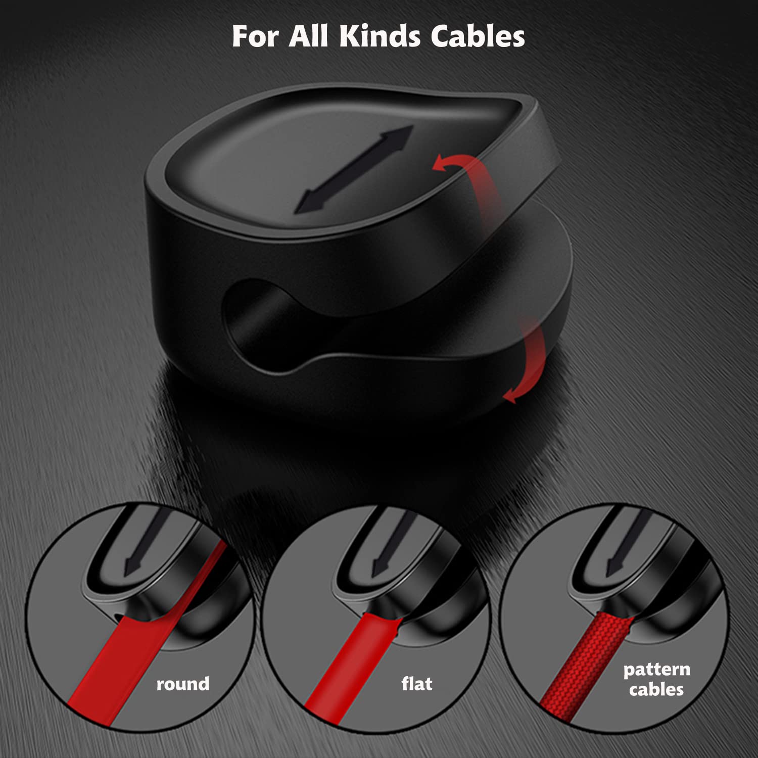 Magnetic Cable Tie Clips - Cord Organizer for Charger, Computer, Mouse, Earphone & Phone - Desk Cable Management Holder - Perfect for Home Office, Gaming Setup & Workspace Organization