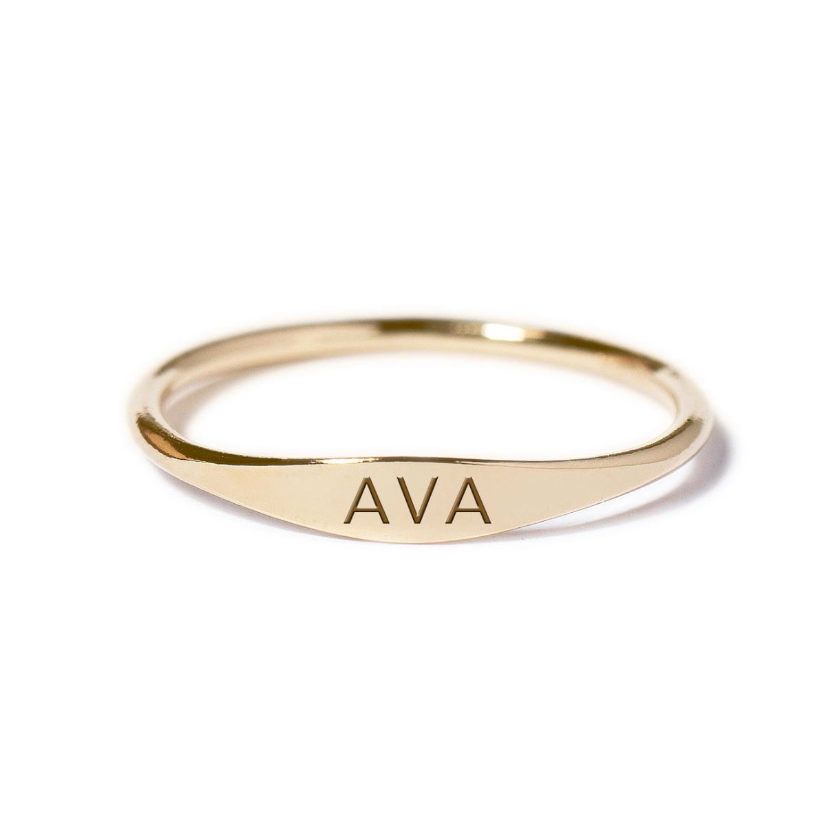 Elegant Thin Signet Engraved Ring for Women & Men - Personalized Initials & Custom Design - Perfect for Weddings, Anniversaries & Gifts
