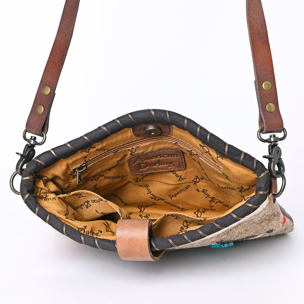 **ADBG1112 Genuine Leather Western Crossbody Saddle Bag for Women - Stylish Cowgirl Purse for Everyday Use, Travel & Country Events**