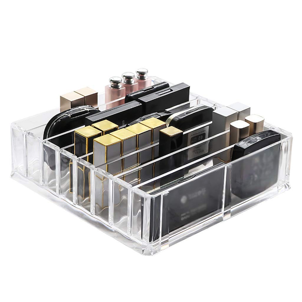 Premium Cosmetic Makeup Organizer & Brush Holder - Acrylic Display Box with Multiple Compartments for Vanity Countertop, Bathroom Drawers | Perfect for Makeup Brushes, Lipsticks, Skincare Products & Beauty Tools Organization