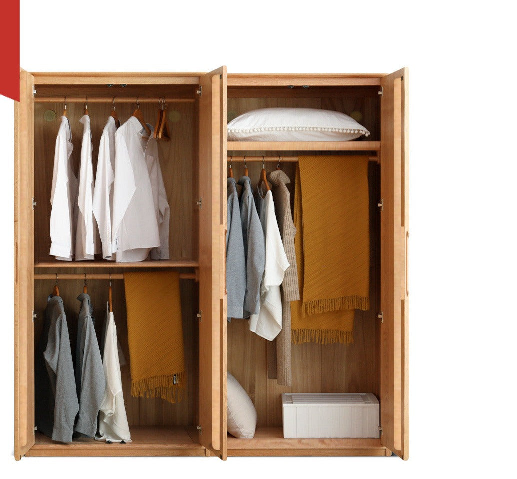 Solid Oak Wood Wardrobe - Spacious Storage for Bedroom, Closet & Home Organization | Durable & Stylish Furniture for Modern Living Spaces