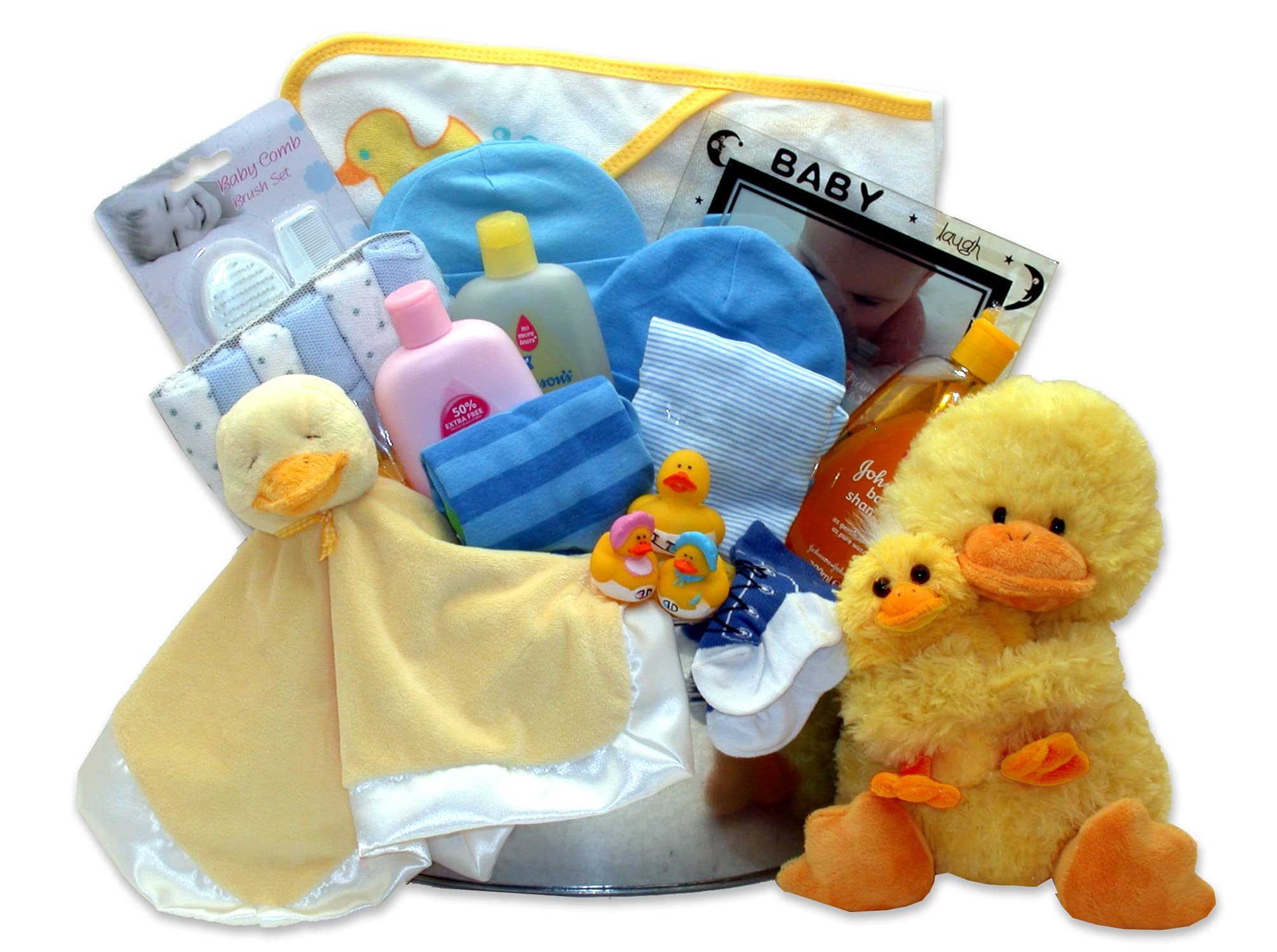 Blue Baby Boy Gift Basket - Large Bath Time Essentials Set for Newborns & Infants | Perfect Baby Shower, Birthday, or Christening Present