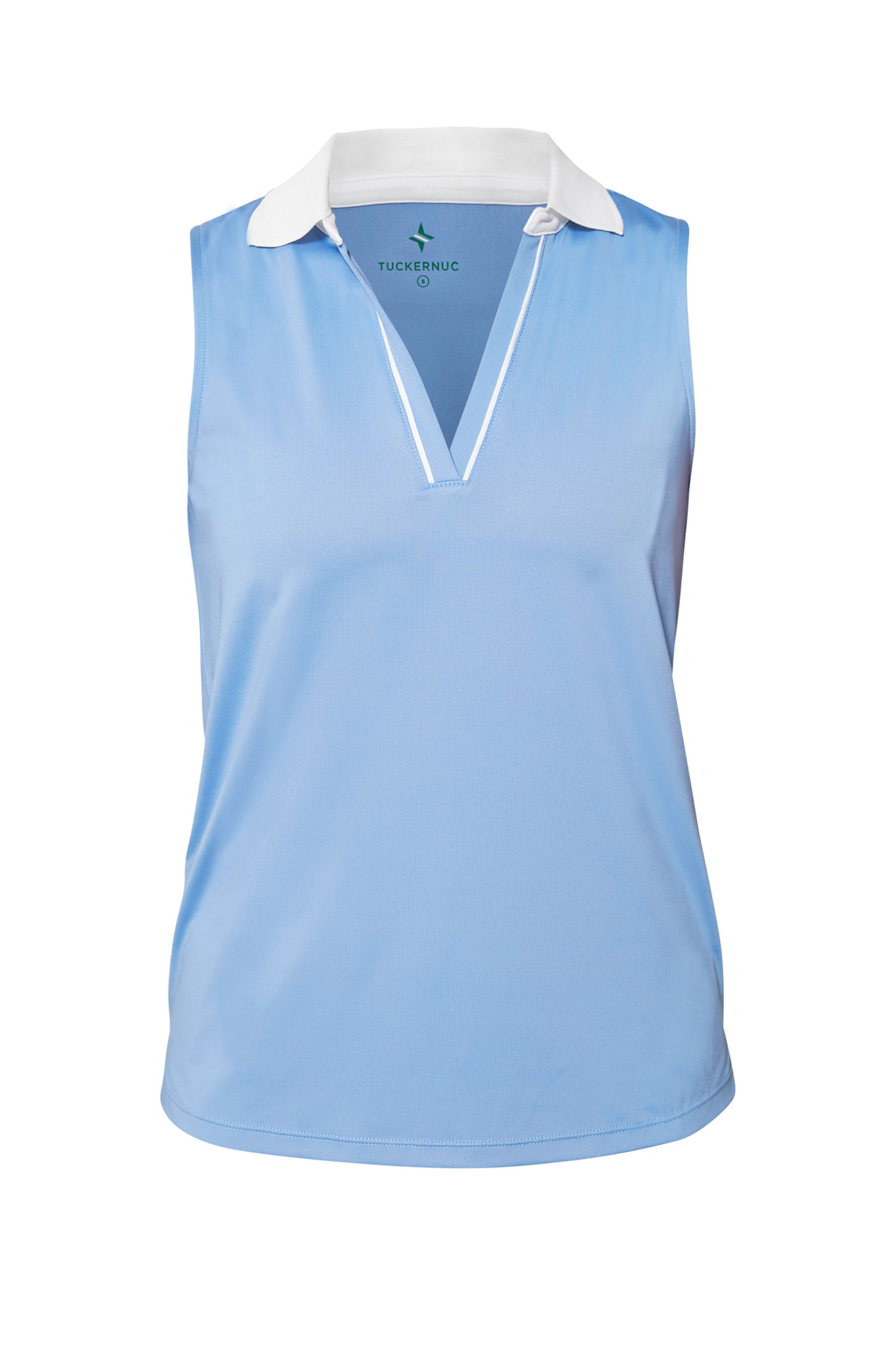 Boogie Down Blue Sleeveless Caroline Polo Shirt for Women | Breathable Summer Golf & Tennis Apparel | Casual Athletic Wear for Outdoor Sports