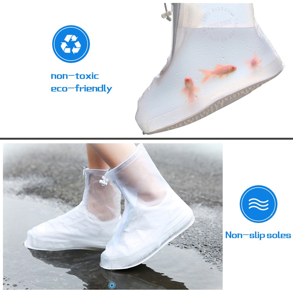 Non-Slip Reusable Waterproof Rain Shoe Covers for Women & Men - Perfect for Walking in Wet Weather, Commuting, and Outdoor Activities