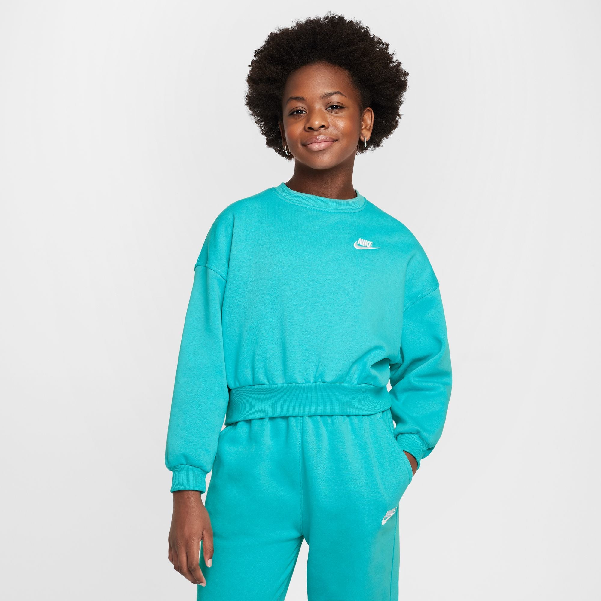 Nike Youth Boxy Fleece Sweatshirt for Girls - Soft & Comfortable Pullover Hoodie - Perfect for School, Sports & Casual Wear