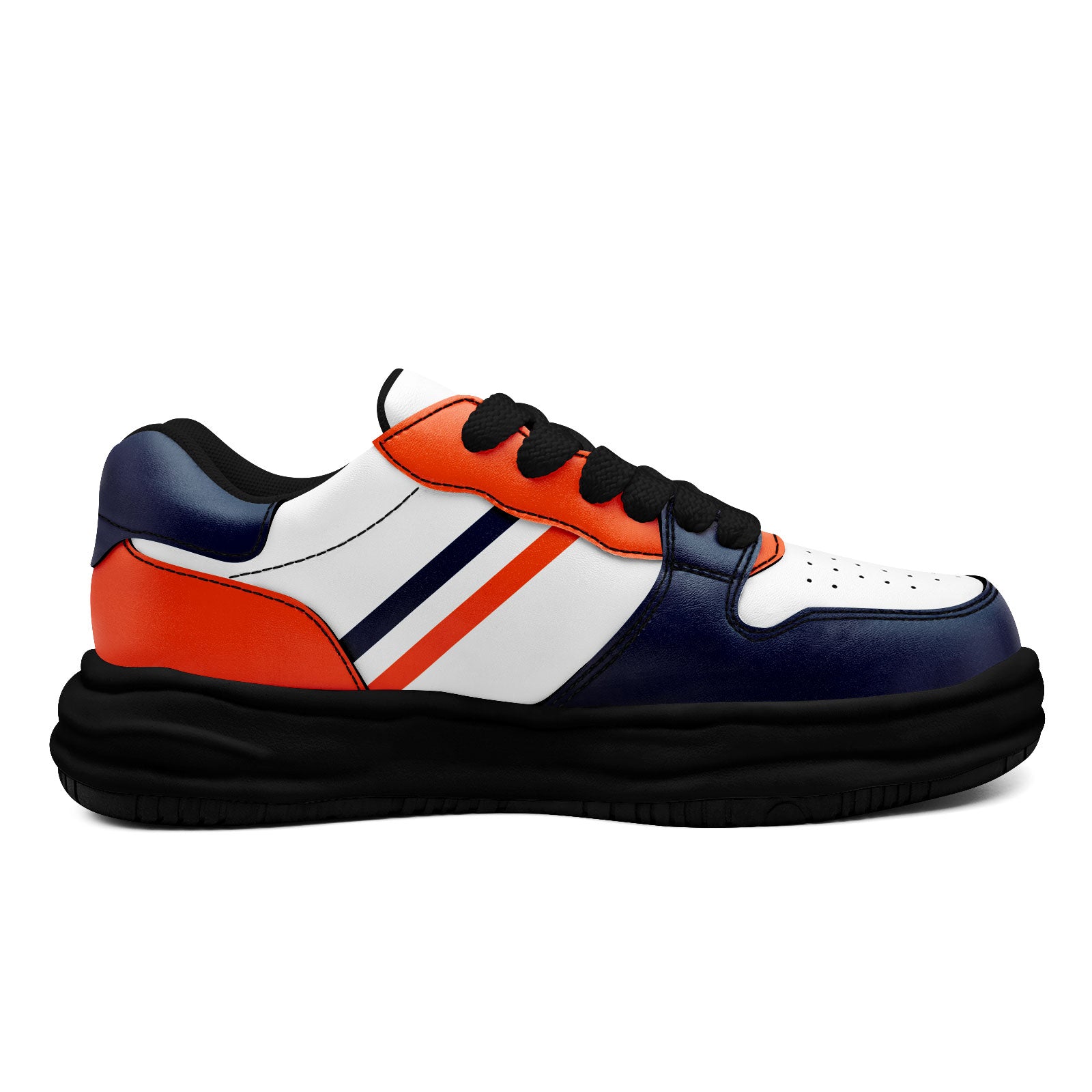 Custom Blue & Orange Denver Shoes - Personalized Sneakers for Men & Women | Comfortable Walking & Casual Wear | Perfect for Sports, Gym & Everyday Fashion (Style FN032 D020389, Size 10)