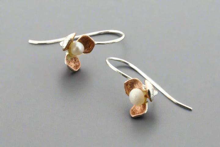 Elegant Mariposa Pearl Earrings in Sterling Silver & Gold - Perfect for Weddings, Parties & Special Occasions