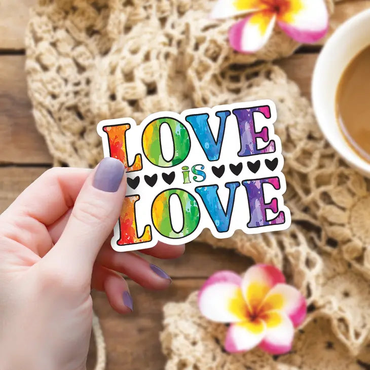 Love is Love Vinyl Sticker - Waterproof Decal for Laptops, Cars & DIY Crafts - LGBTQ+ Pride Support for Windows, Notebooks, Gifts