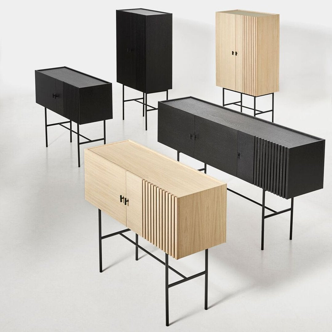 Modern High Sideboard with Array Design - Stylish Storage Cabinet for Living Room, Dining Room, or Entryway
