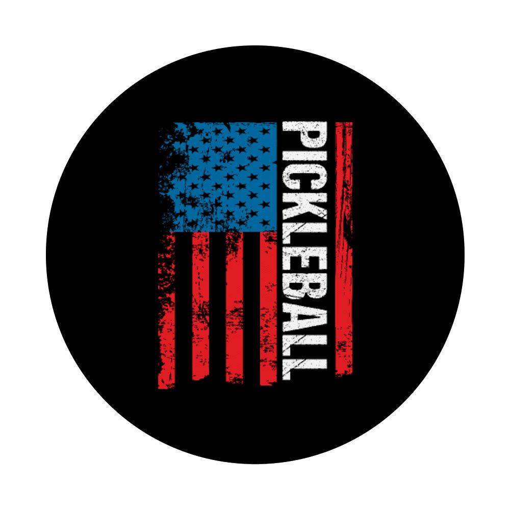 USA Flag Pickleball Paddle - Funny Pickleball Player Gift with Dink PopSockets Grip & Stand for Phones & Tablets | Perfect for Pickleball Enthusiasts & Sports Fans