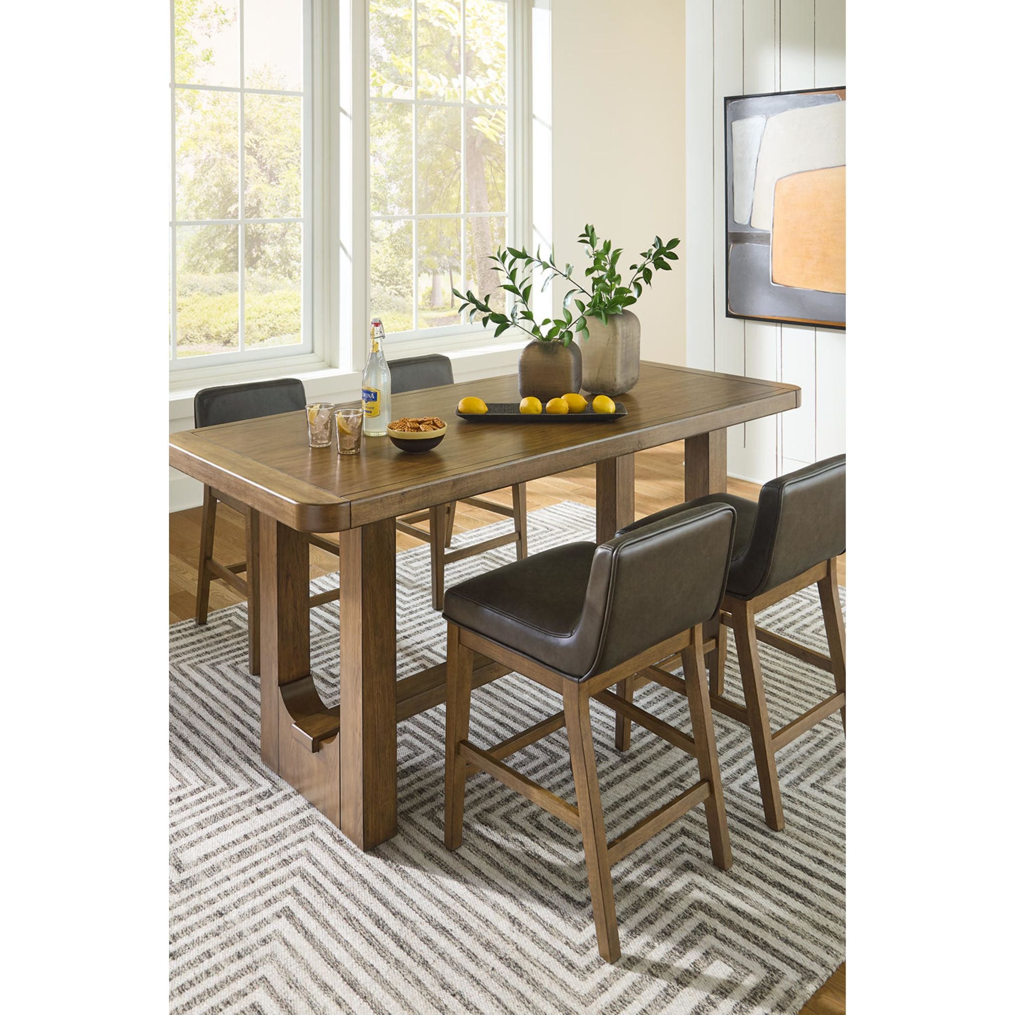 Cabalynn 5-Piece Counter Height Dining Set - Modern Kitchen Bar Table & Stools for Small Spaces - Perfect for Breakfast Nook, Apartment, or Kitchen Island Use