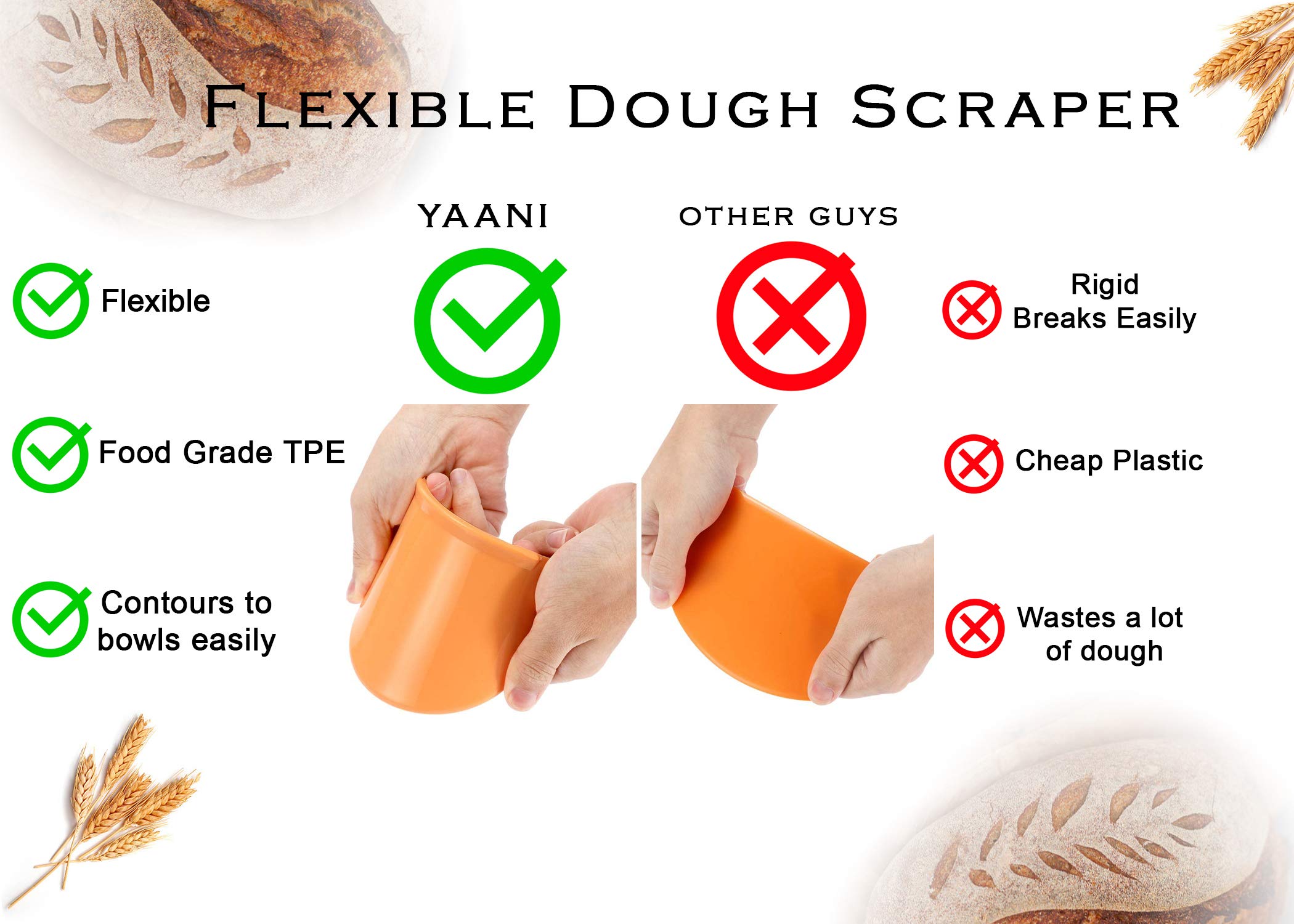 YAANI Sourdough Starter Kit - Complete Bread Baking Supplies Set with 2 Banneton Proofing Baskets (Round & Oval), Dough Whisk, Scoring Tool, Metal & Silicone Scrapers - Premium Artisan Baking Tools for Homemade Sourdough Bread | Perfect for Beginners & Professional Bakers