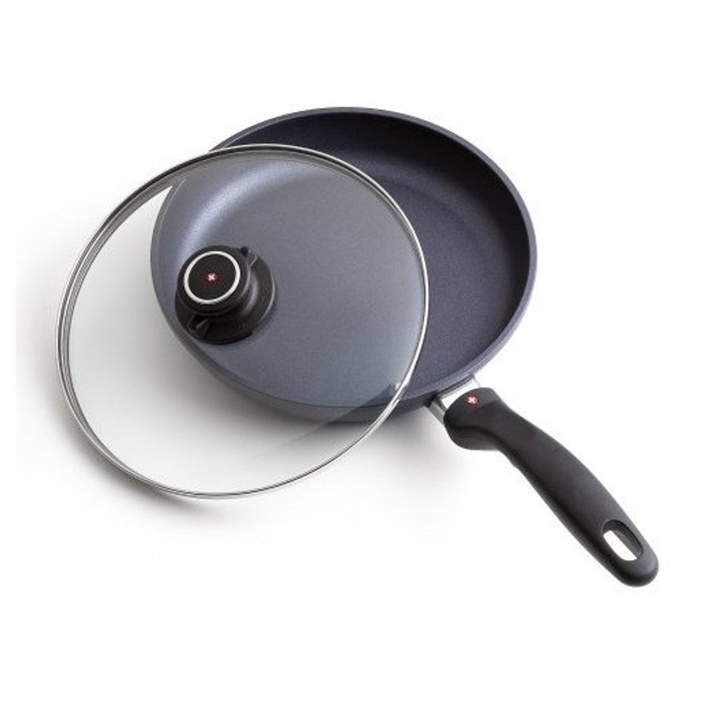 Premium Swiss Diamond Nonstick Frying Pan with Lid - 10.25 Inch Diamond-Coated Aluminum Skillet, Stainless Steel Handle, Oven Safe (Up to 500°F) - Perfect for Sautéing, Frying & Baking - Ideal for Home Chefs & Professional Kitchens
