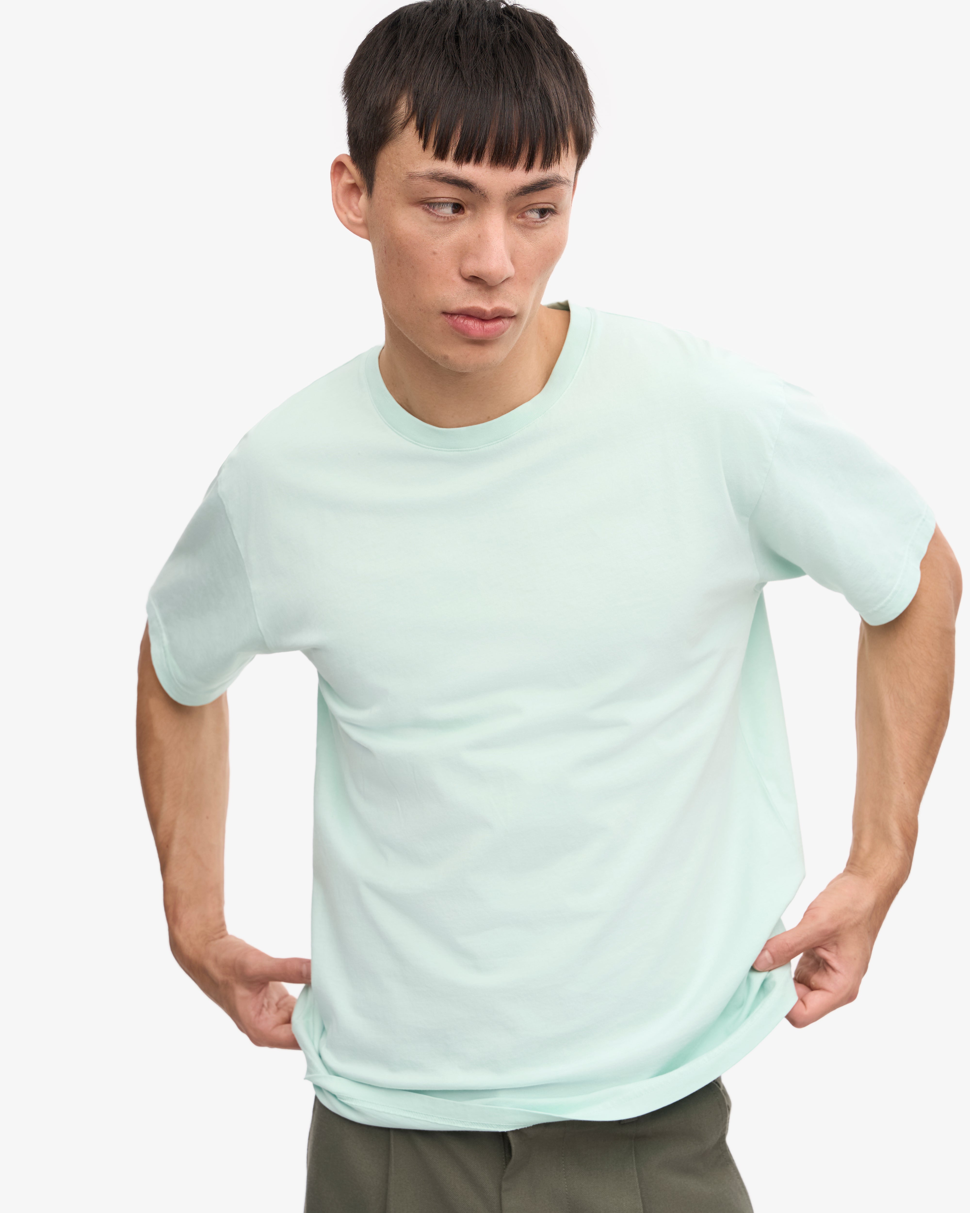 Classic Organic Cotton T-Shirt for Men & Women - Light Aqua - Soft & Comfortable Casual Wear for Everyday Use, Outdoors, and Travel