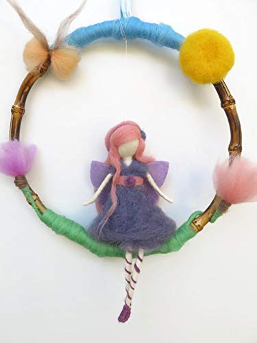 Fairy Mobile for Girls Room Decor - Handmade Waldorf Baby Nursery Mobile - Perfect for Baby Shower Gifts & Nursery Decorations
