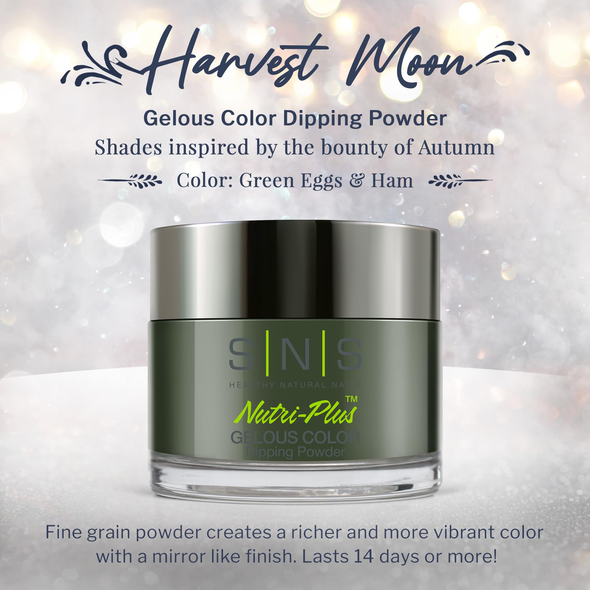 Green Eggs & Ham SNS Nail Dip Powder - Long-Lasting 14-Day Gelous Dipping Nail Color (0.5oz) - Low Odor, No UV Lamp Needed - Perfect for Home Manicures & Salon Nail Art