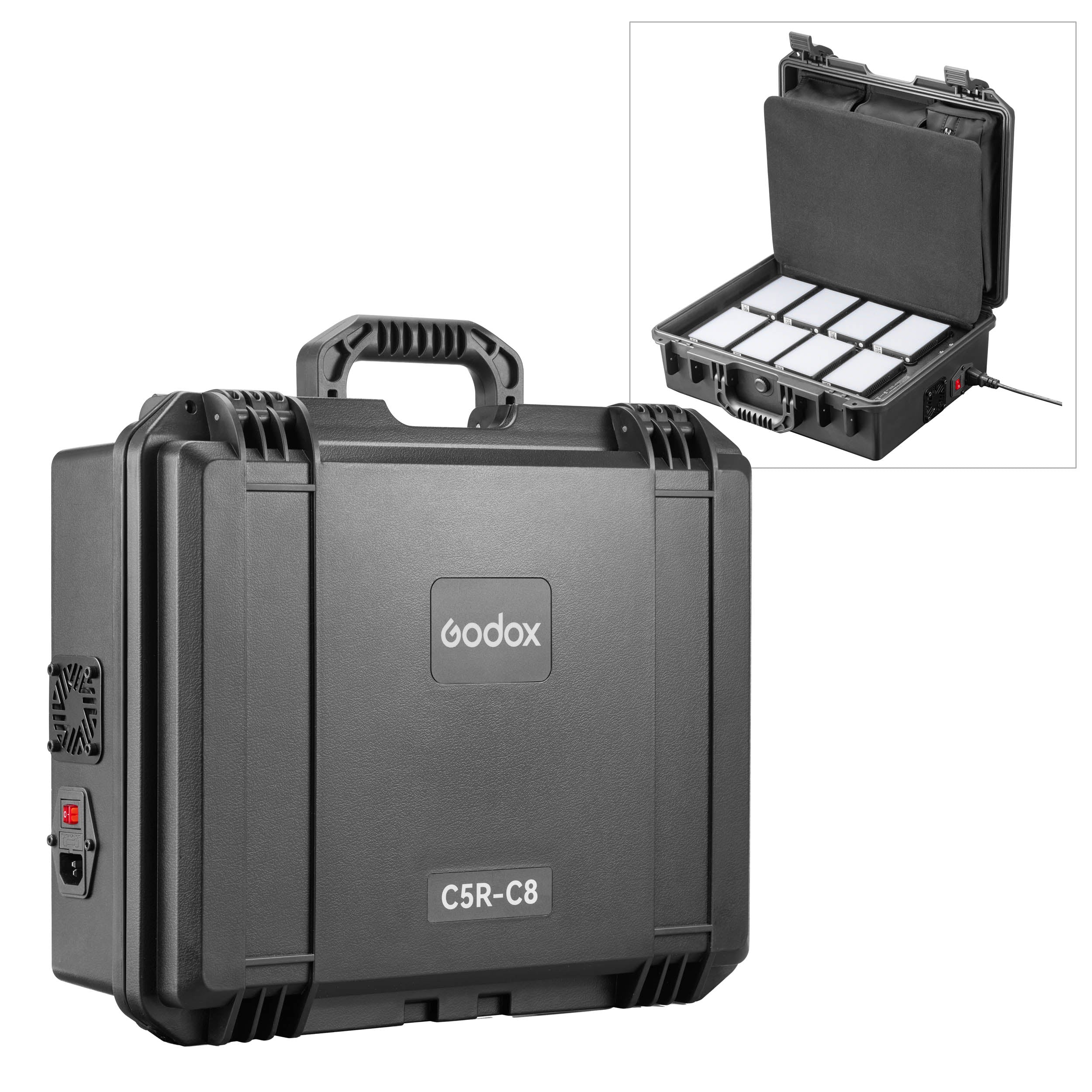 KNOWLED C5R C8 Eight Light Charging Case for 8x C5R Pocket-Sized RGBWW LED Panels - Portable Creative Lighting Solution for Photography, Events & Home Decor (Special Order)