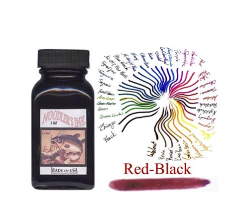 Noodler's Red Black Fountain Pen Ink Bottle - 3oz Premium Refill for Calligraphy, Journaling & Artistic Writing