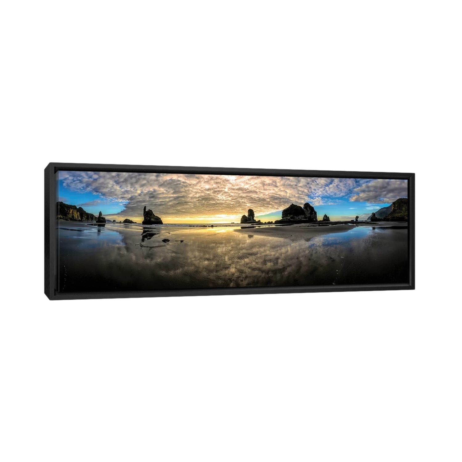Before Sunset at Motukiekie Beach West Coast New Zealand - Framed Landscape Wall Art by OLena Art | Perfect for Living Room, Bedroom & Office Decor